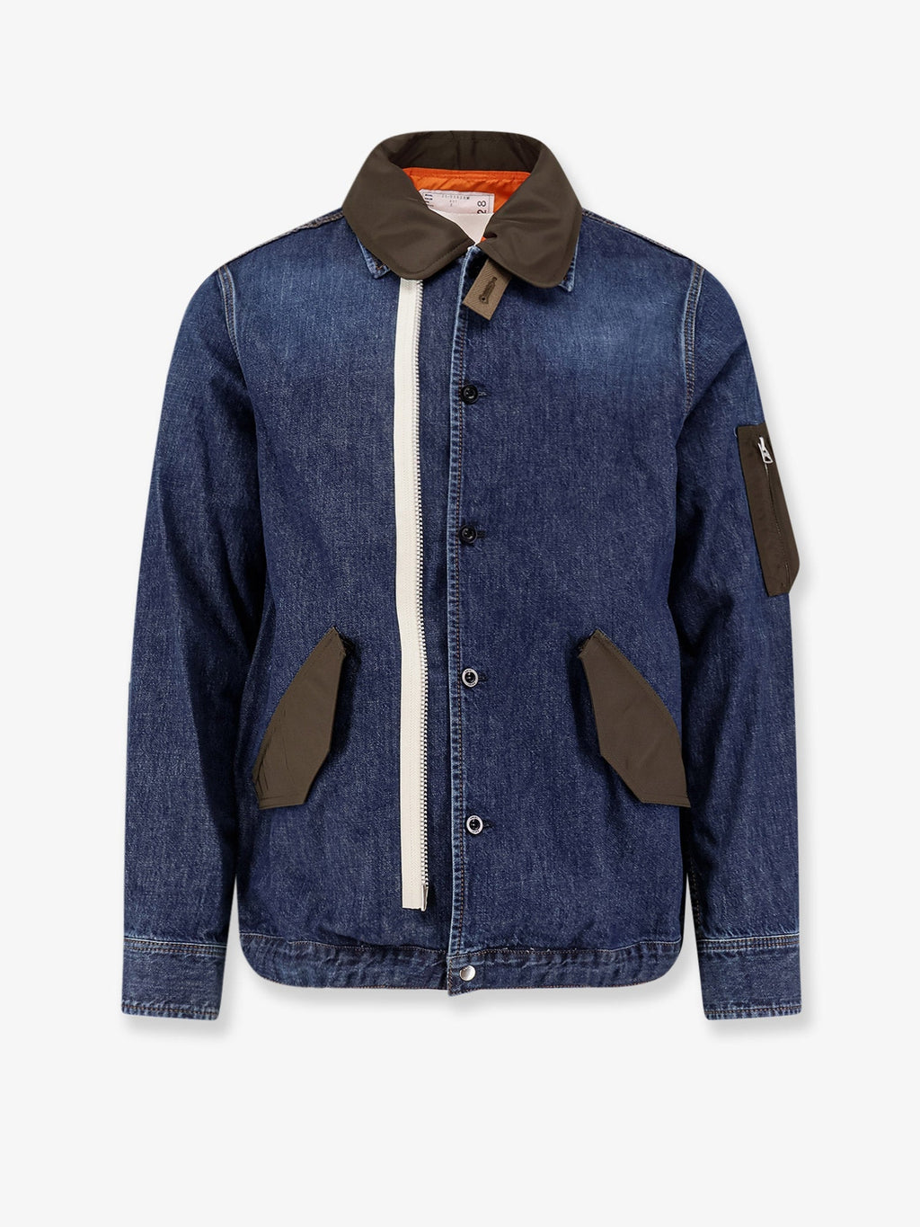 Sacai Denim Jacket With Nylon Inserts