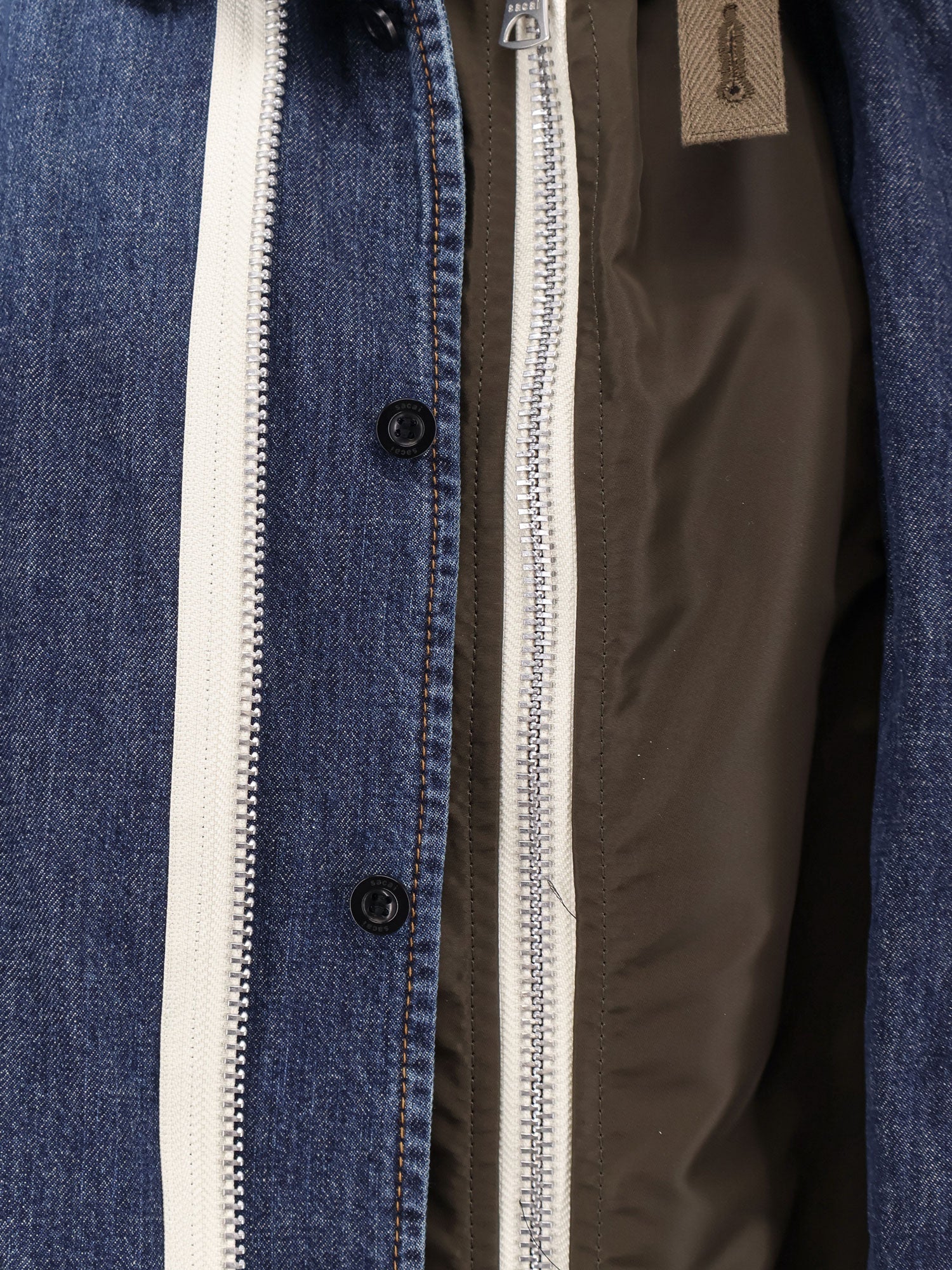 Sacai Denim Jacket With Nylon Inserts