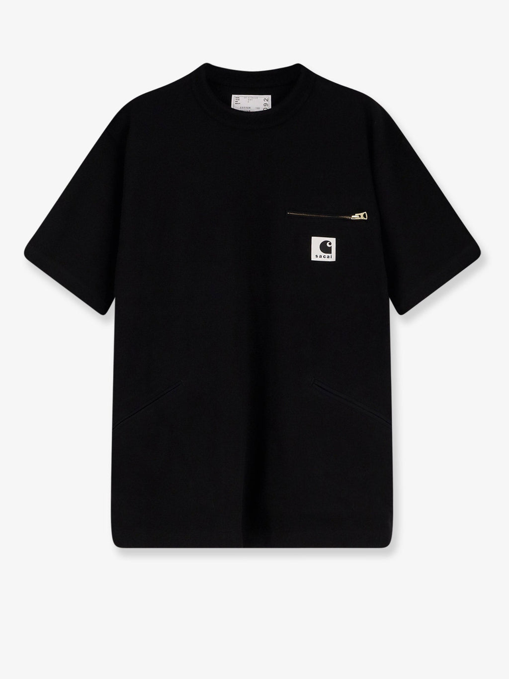 Sacai X Carhartt Wip Cotton T-Shirt Witht Logo Patch On The Front
