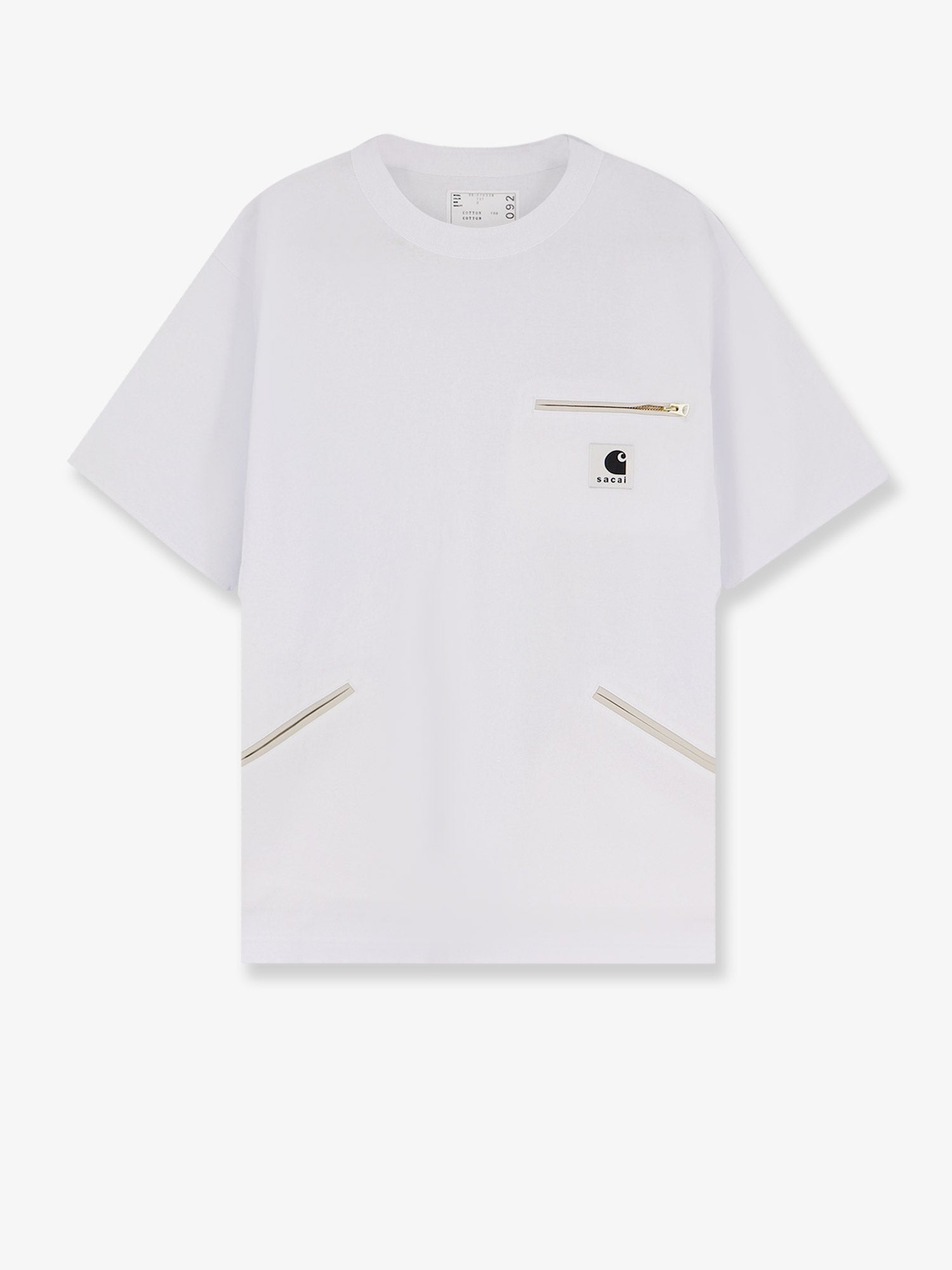 Sacai X Carhartt Wip Cotton T-Shirt With Frontal Logo Patch