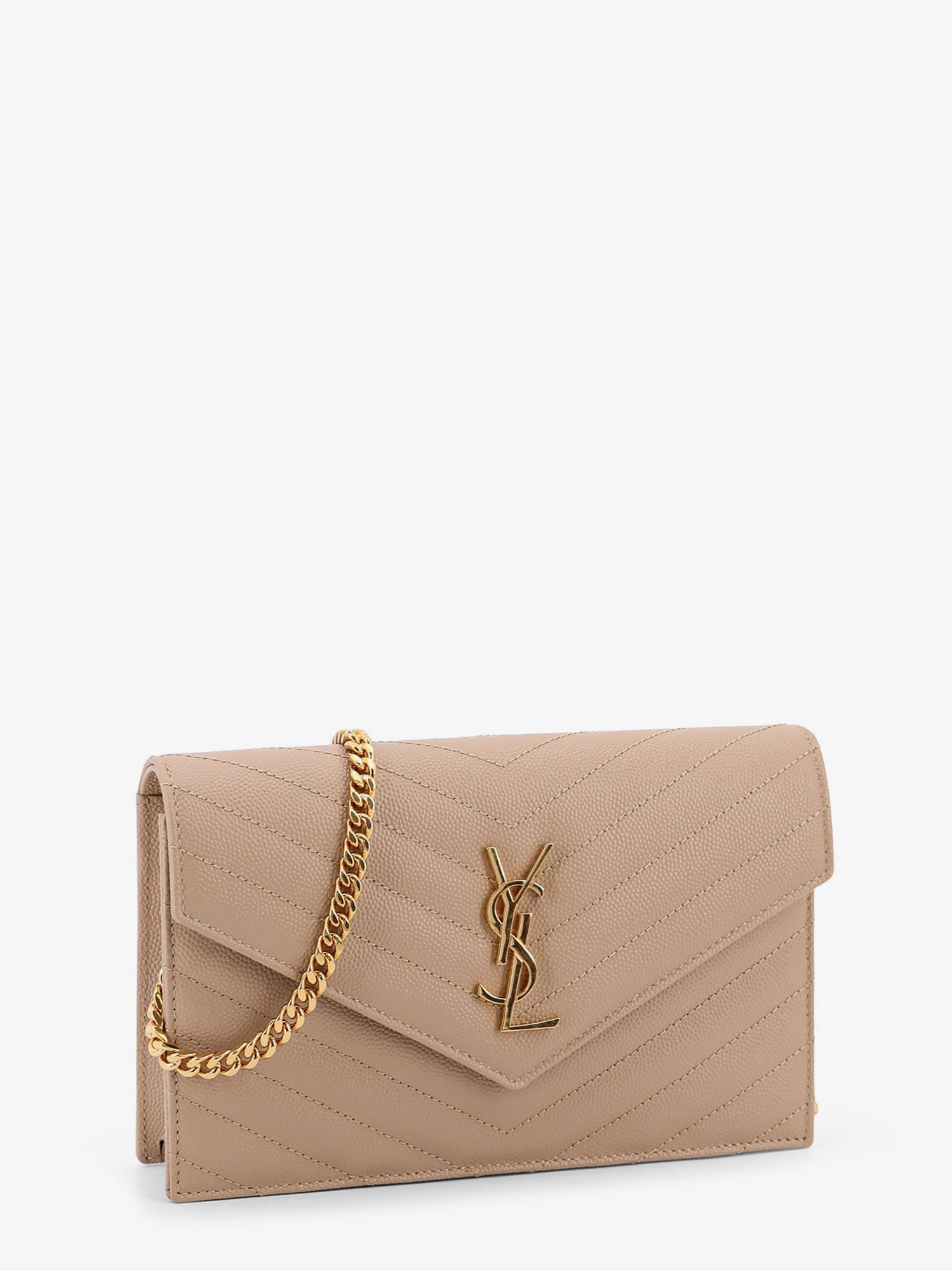Saint Laurent Leather Crossbody Bag With Metal Cassandra Logo