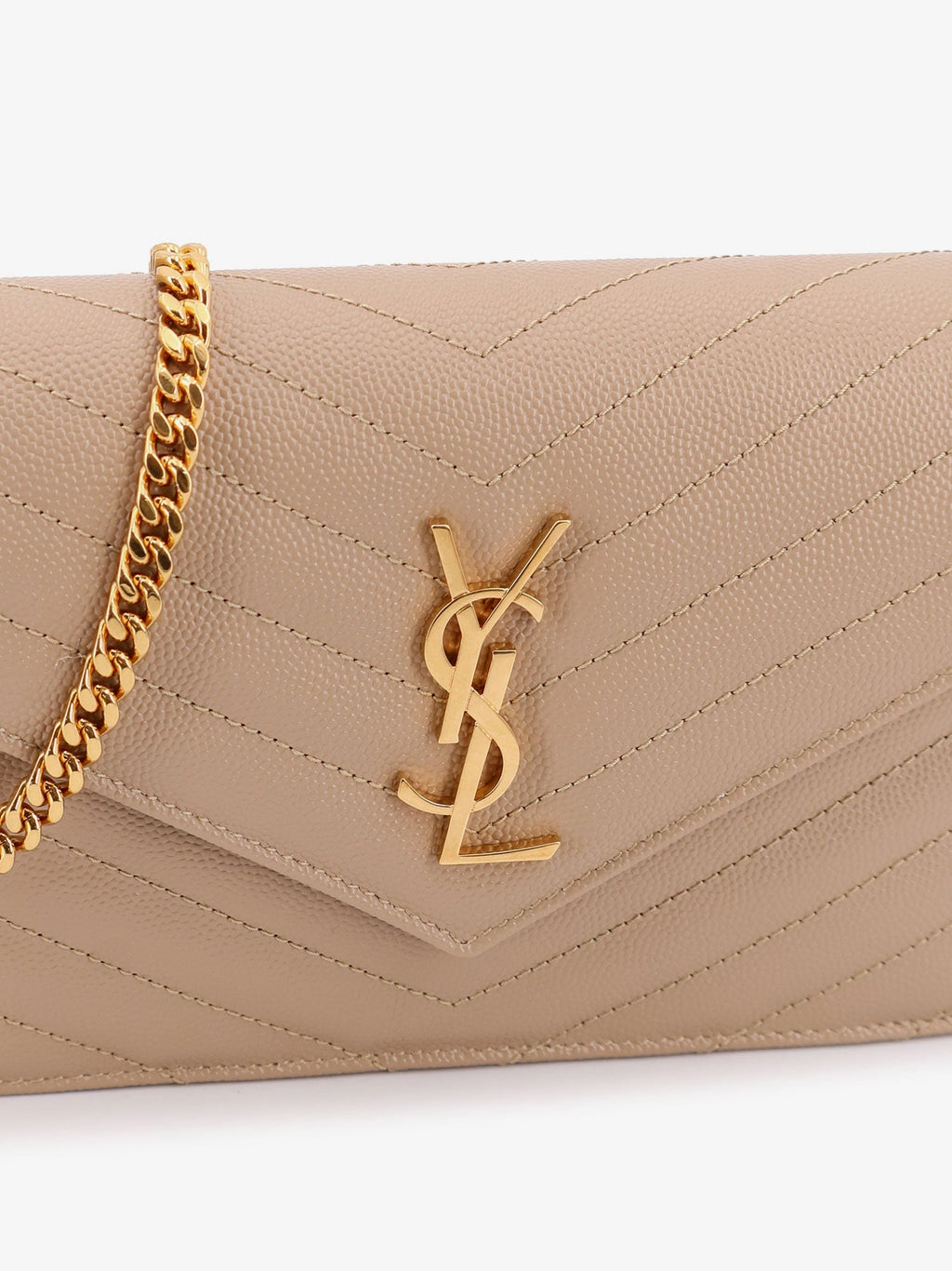 Saint Laurent Leather Crossbody Bag With Metal Cassandra Logo