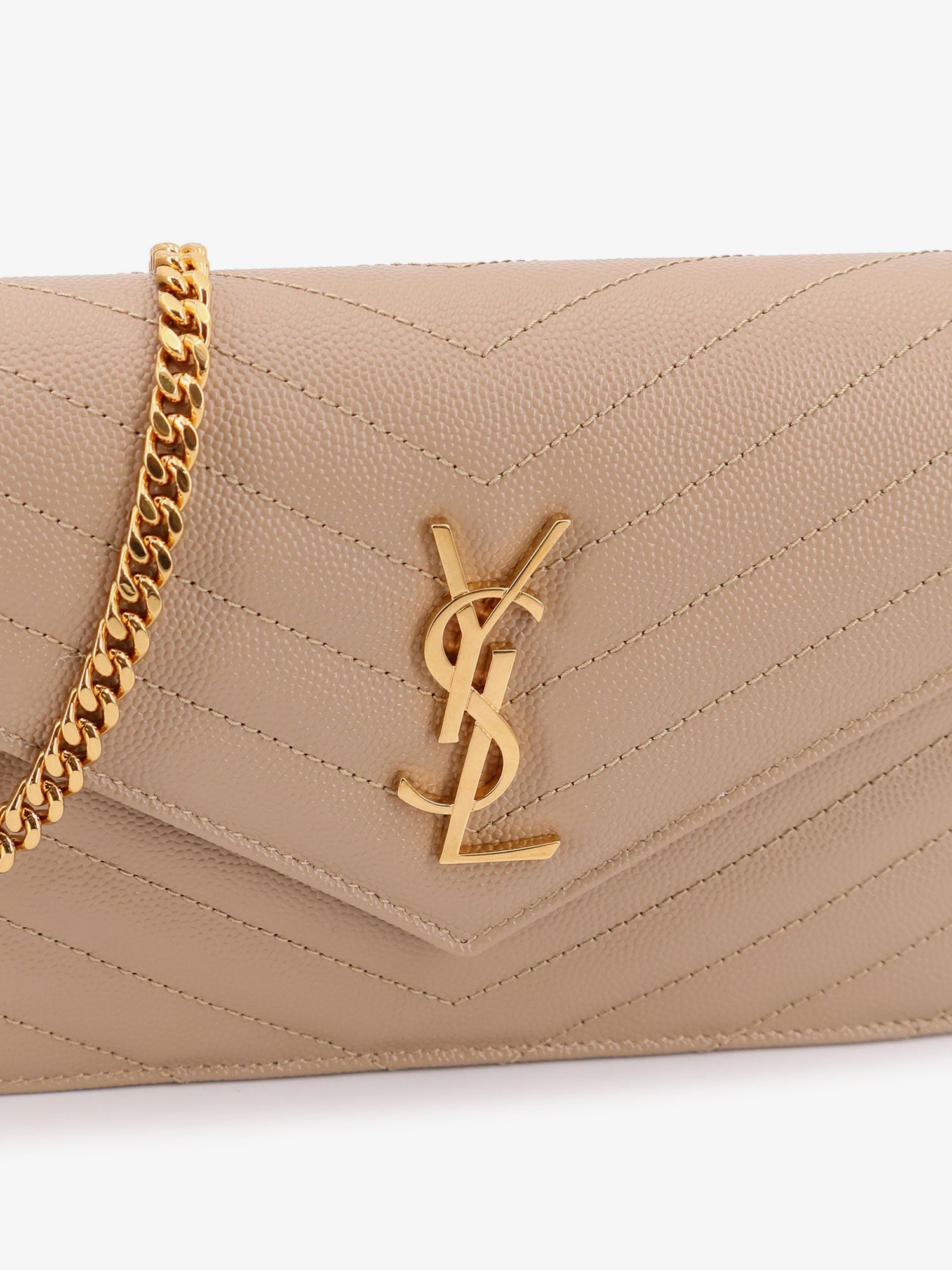Saint Laurent Leather Crossbody Bag With Metal Cassandra Logo