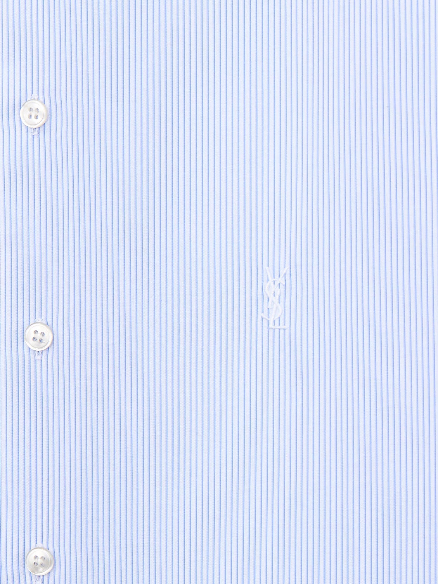 Saint Laurent Cassandre Cotton Shirt With Striped Pattern