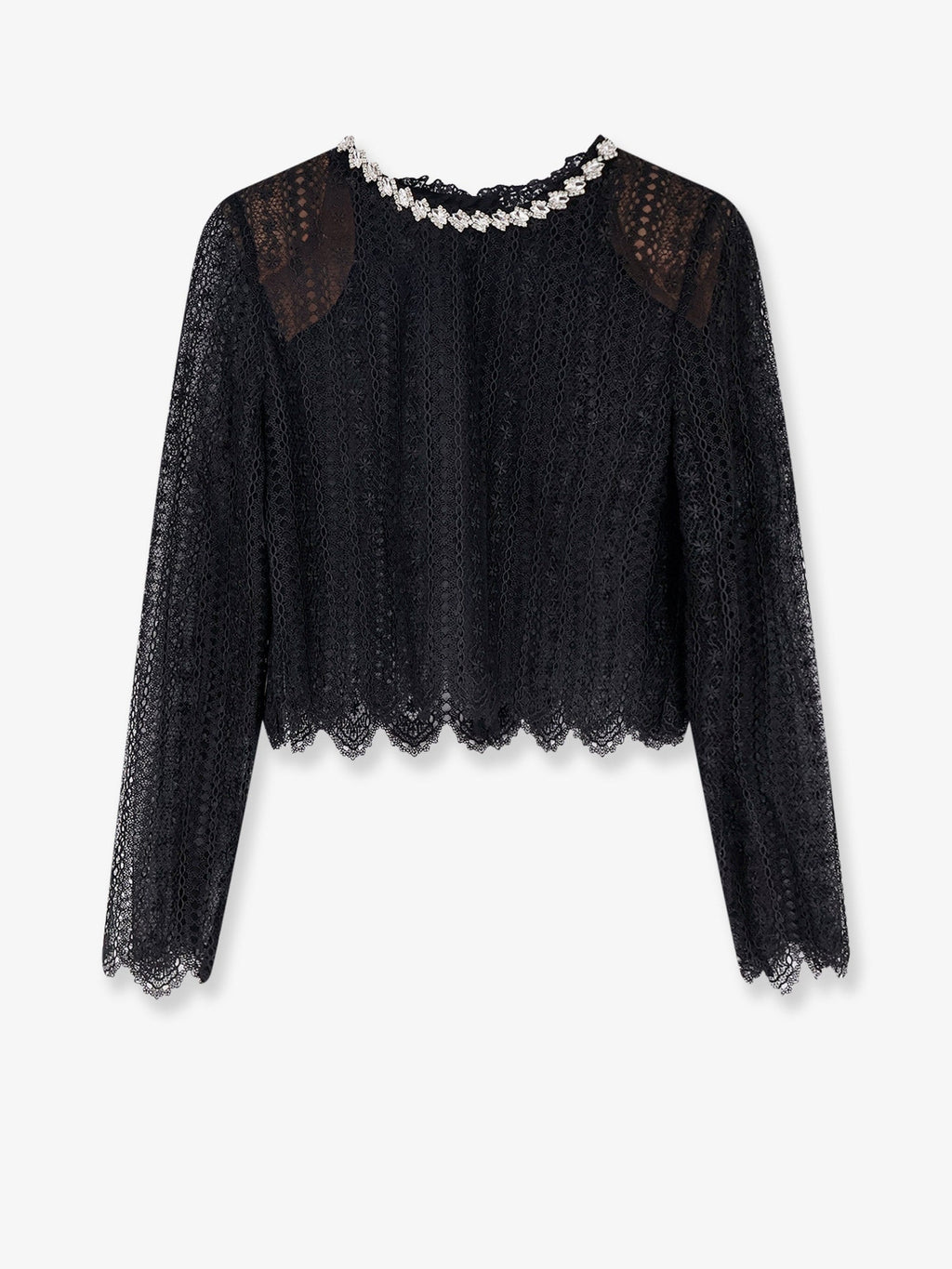 Self Portrait Lace Top With Rhinestones