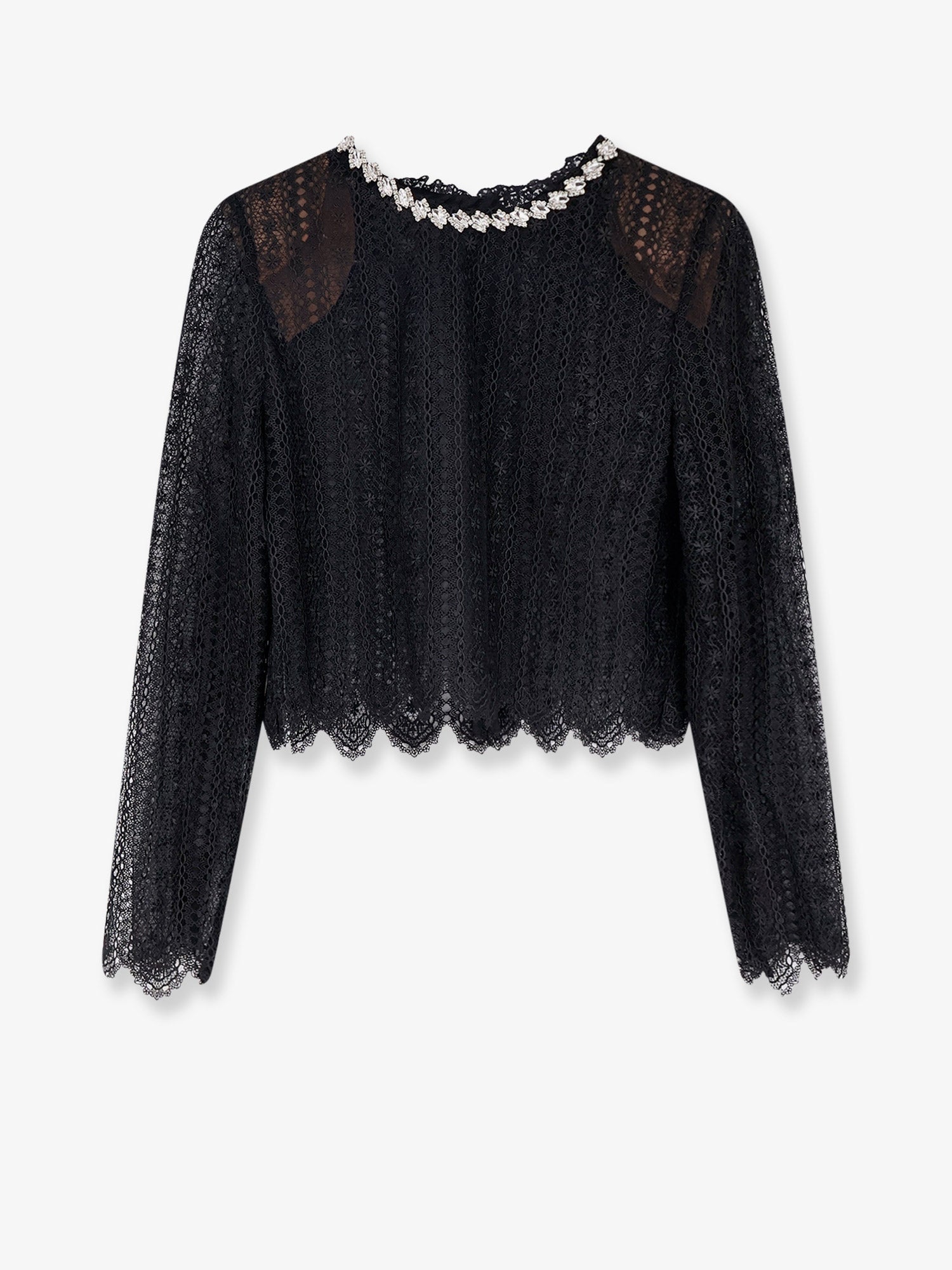 Self Portrait Lace Top With Rhinestones