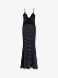 Self Portrait Polka-Dots Satin Long Dress