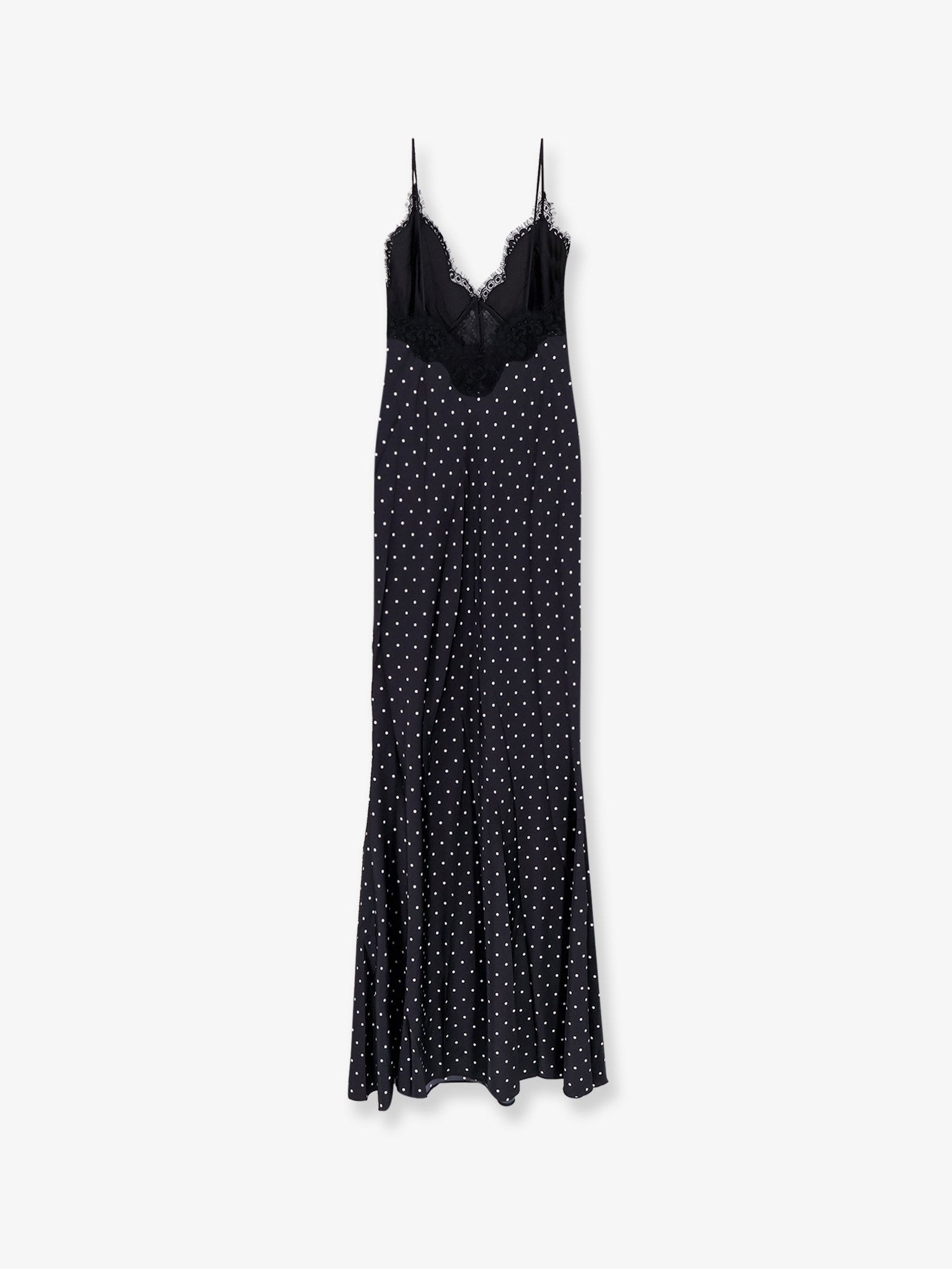 Self Portrait Polka-Dots Satin Long Dress