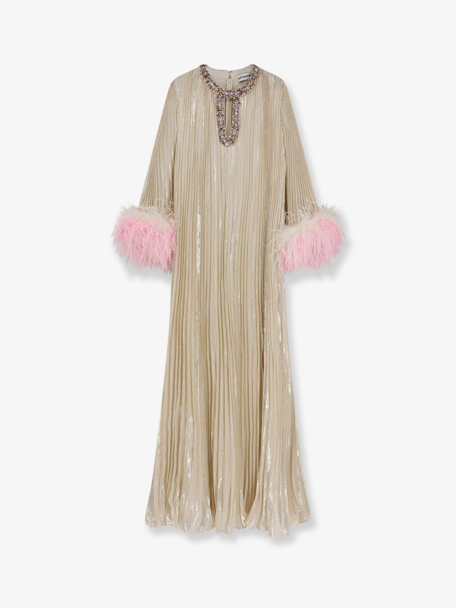 Self Portrait Silk And Metallic Fibre Long Dress