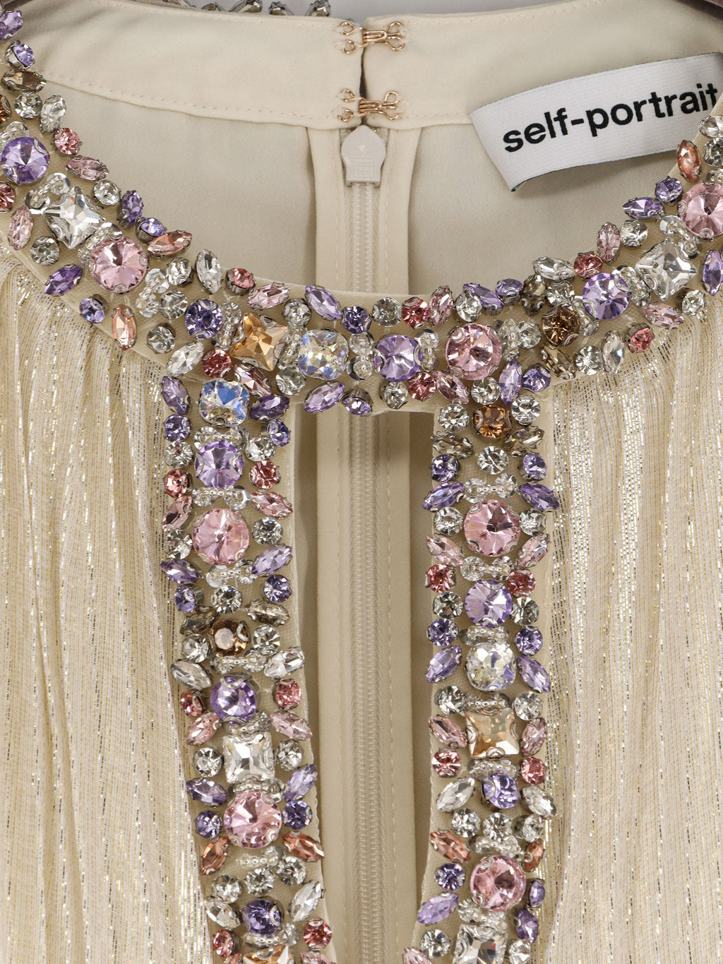 Self Portrait Silk And Metallic Fibre Long Dress