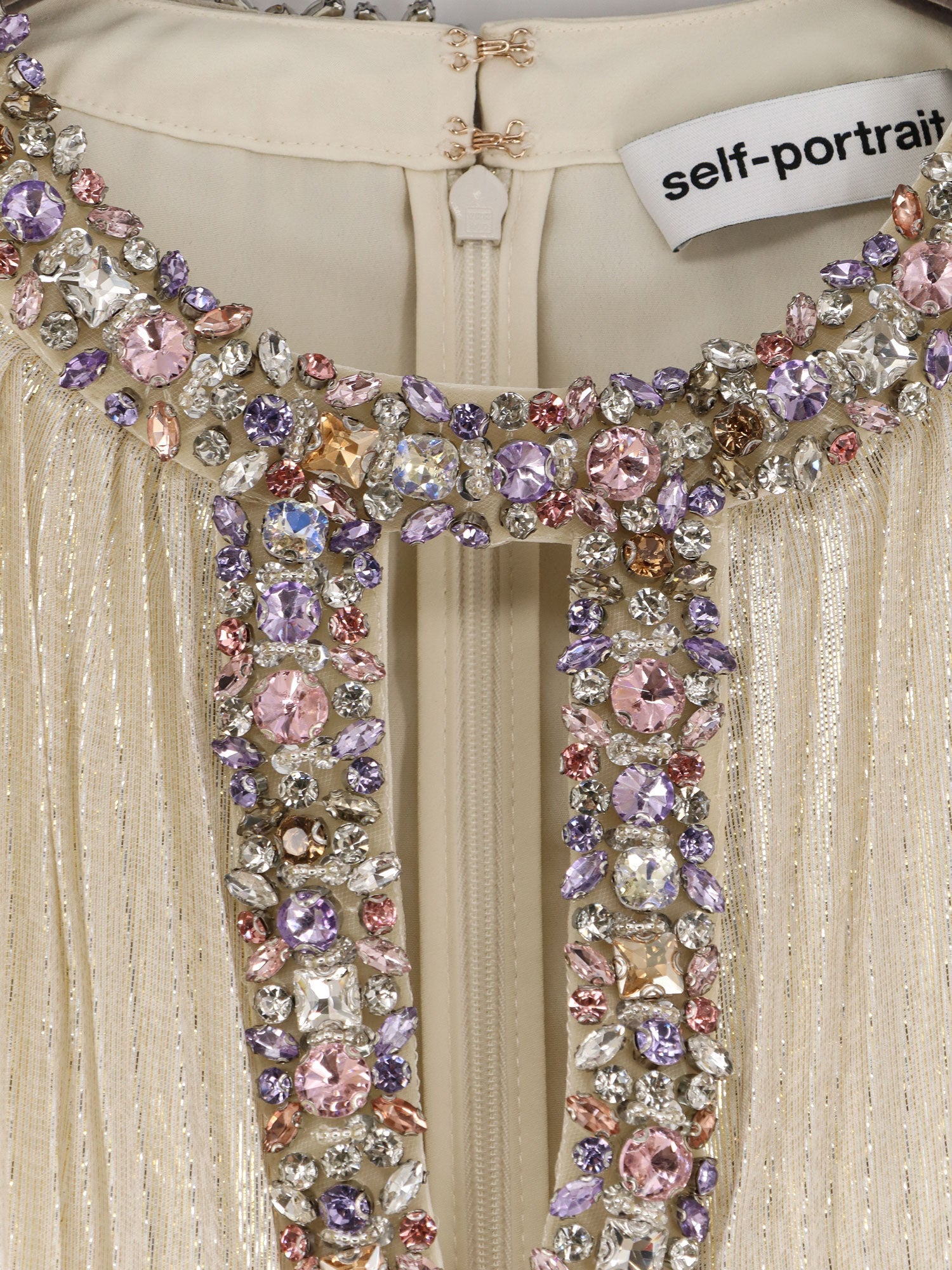 Self Portrait Silk And Metallic Fibre Long Dress