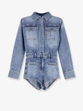 Self Portrait Denim Jumpsuit With Rhinestones