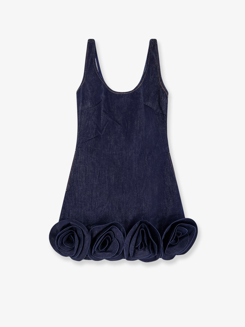Self Portrait Denim Mini Dress With 3D Flowers