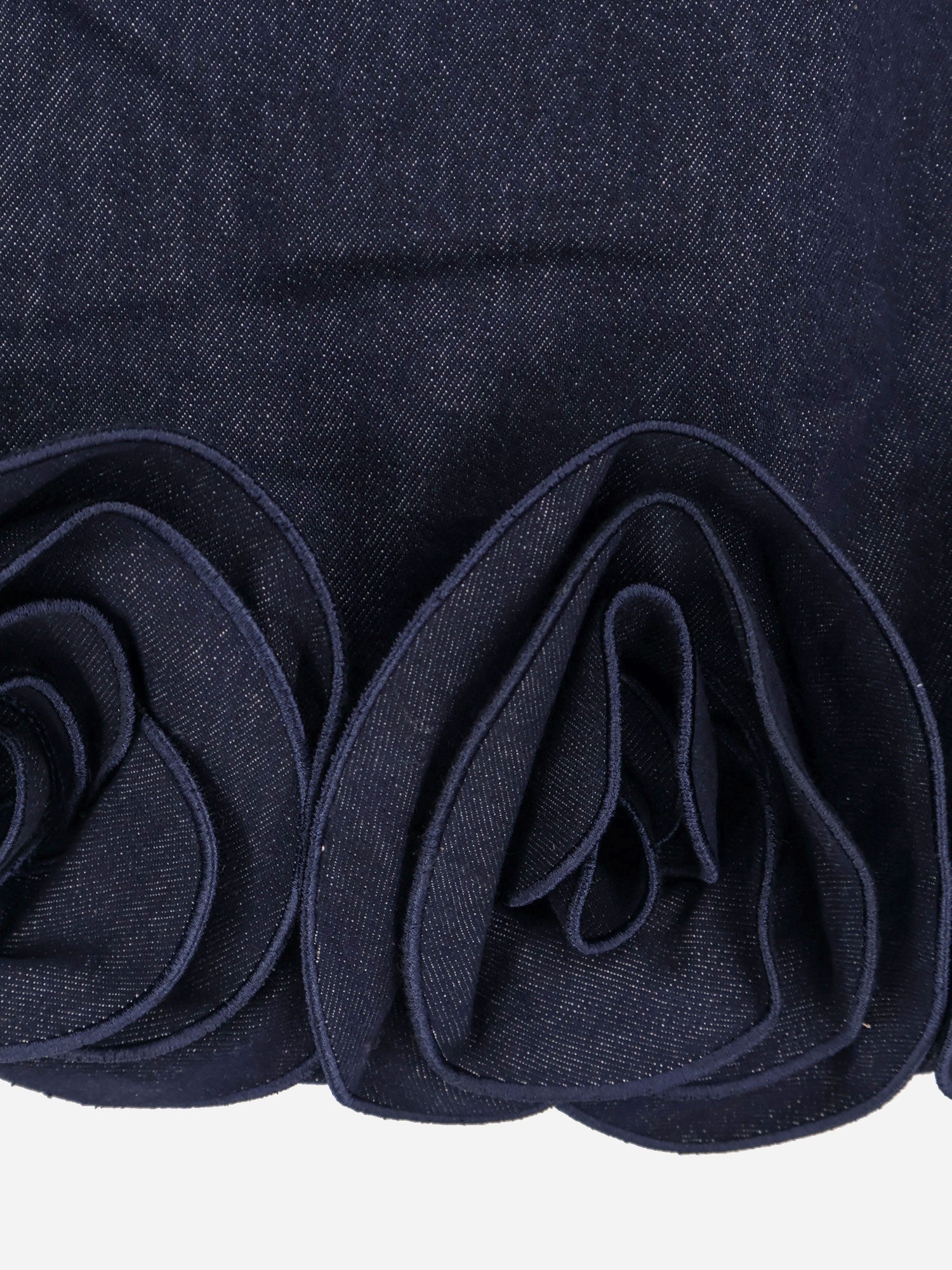 Self Portrait Denim Mini Dress With 3D Flowers
