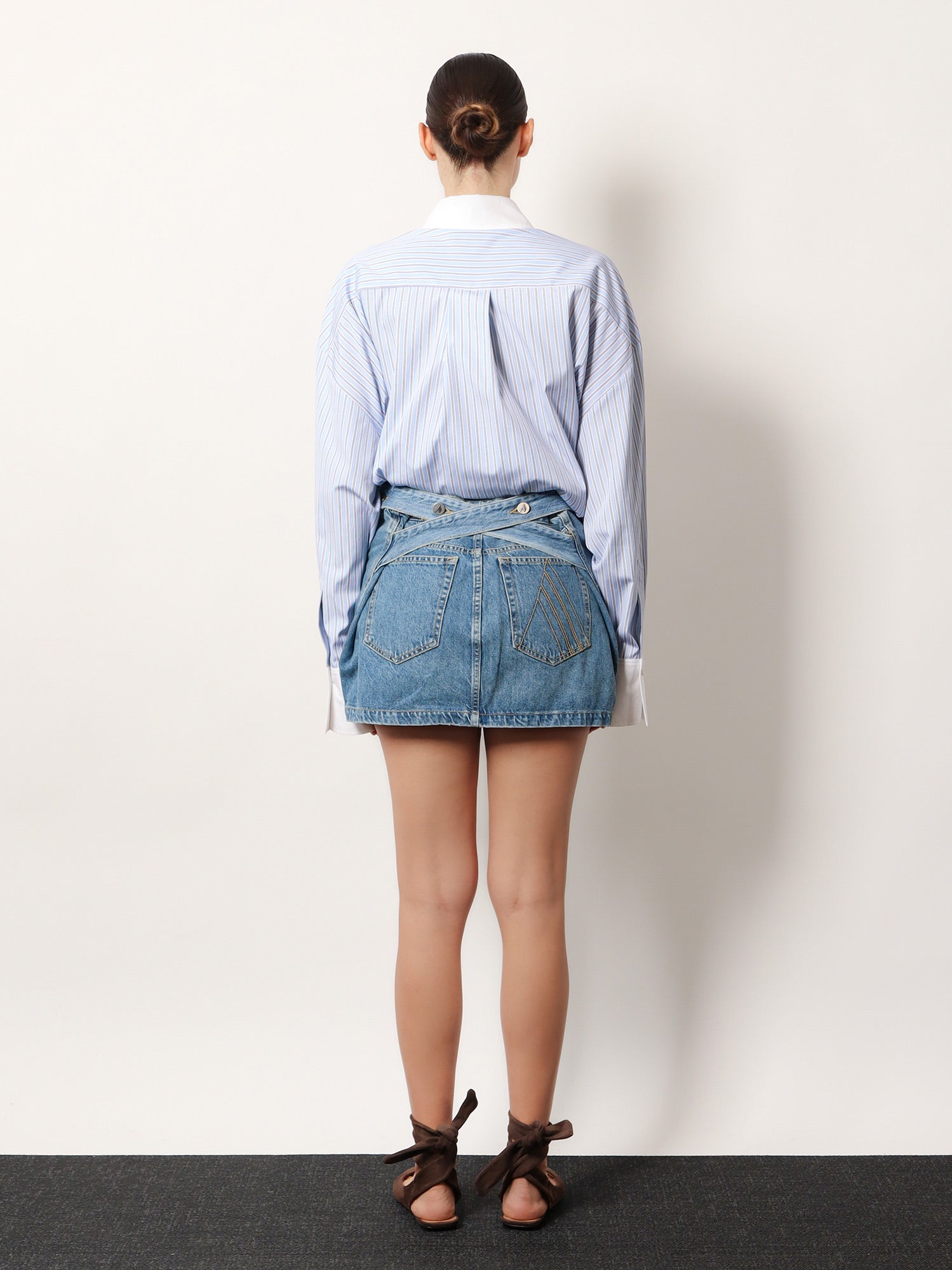 The Attico Denim Skirt With Belt