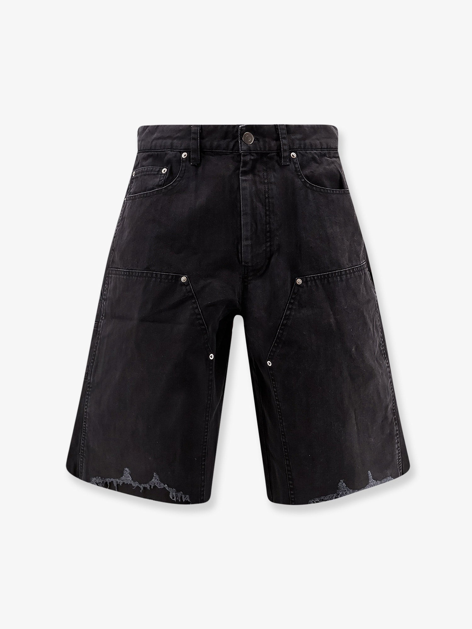 Tonywack Cotton Cargo Bermuda Shorts With Distressed Effect