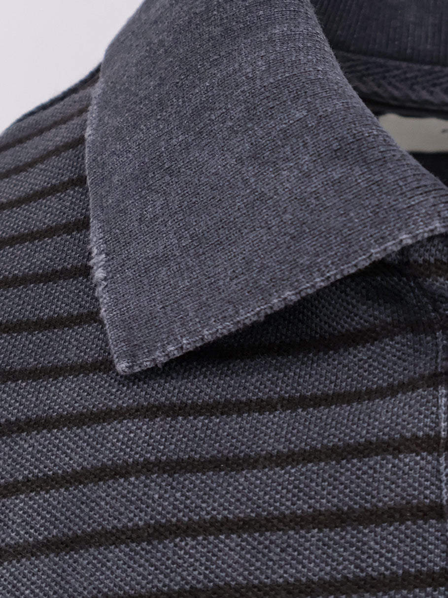 Tonywack Cotton Polo Shirt With Striped Profiles