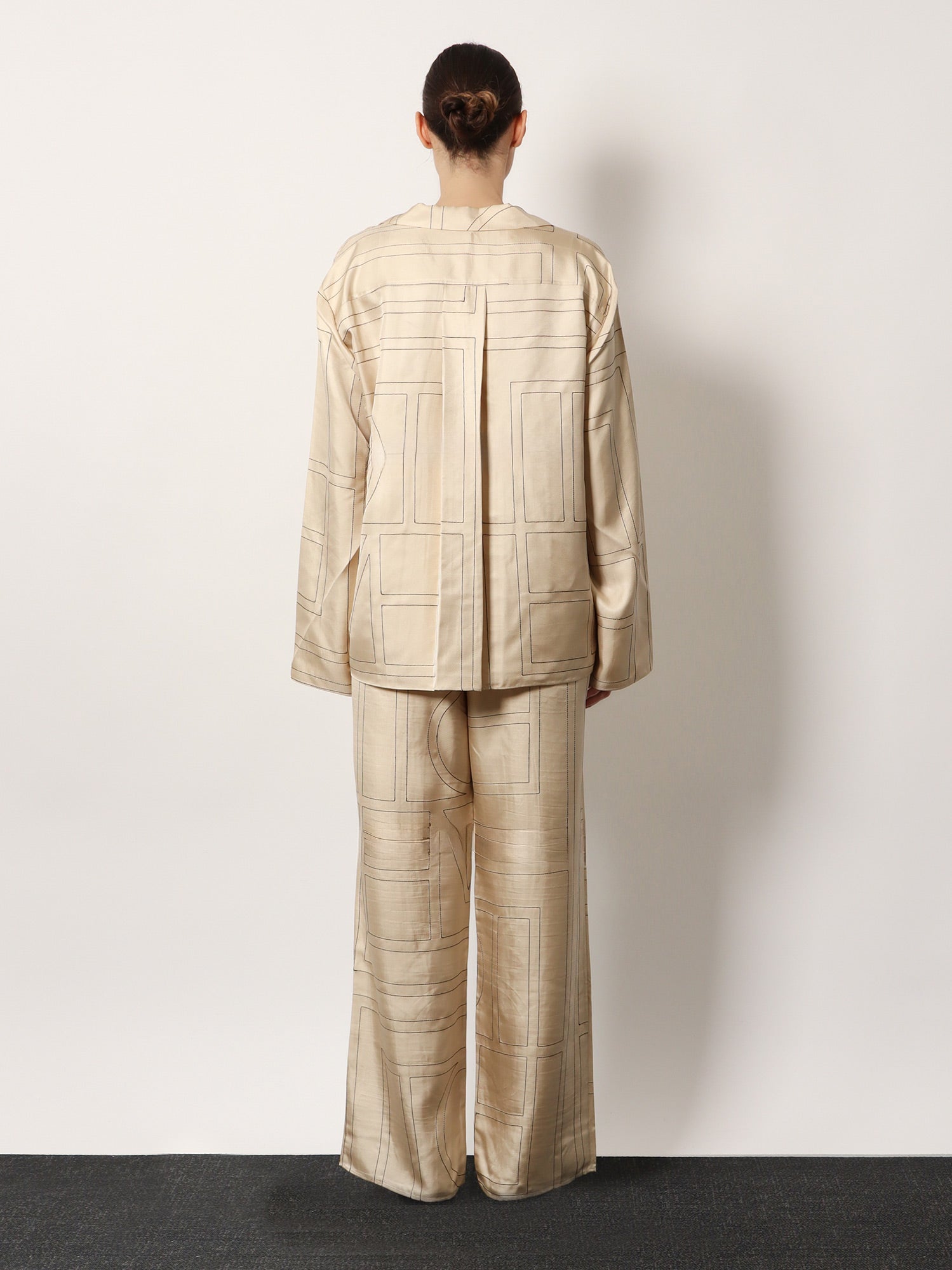 Toteme Silk Shirt With Monogram Logo Embroidery