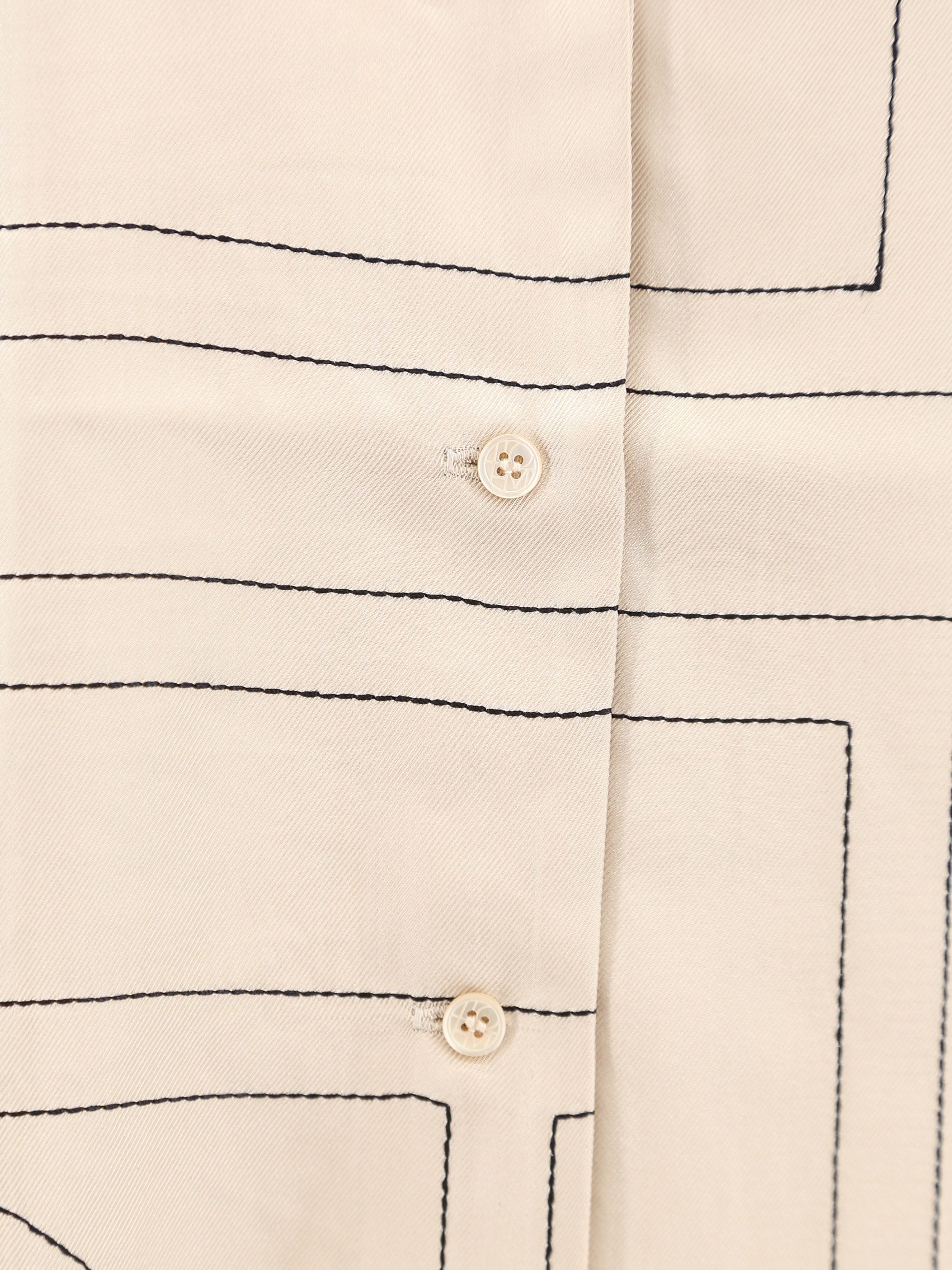 Toteme Silk Shirt With Monogram Logo Embroidery