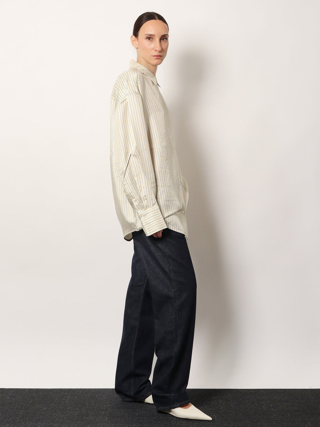 Toteme Oversized Striped Silk Shirt
