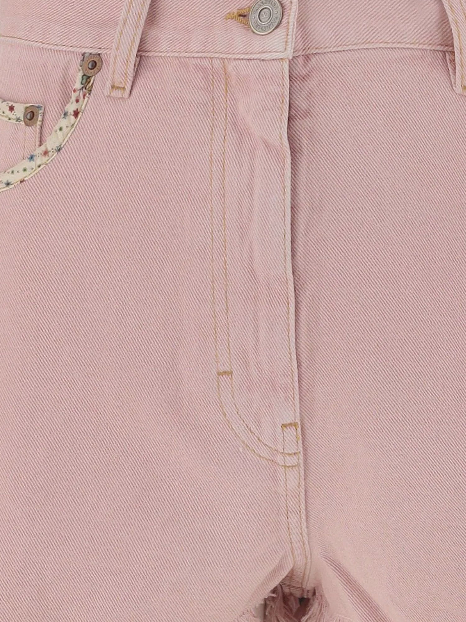 Valentino Denim Shorts With Frayed Edges