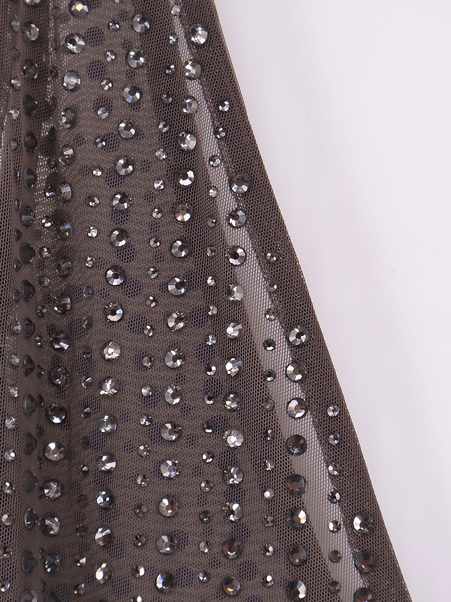Venuja Crystal Short Dress With All-Over Rhinestone Detail
