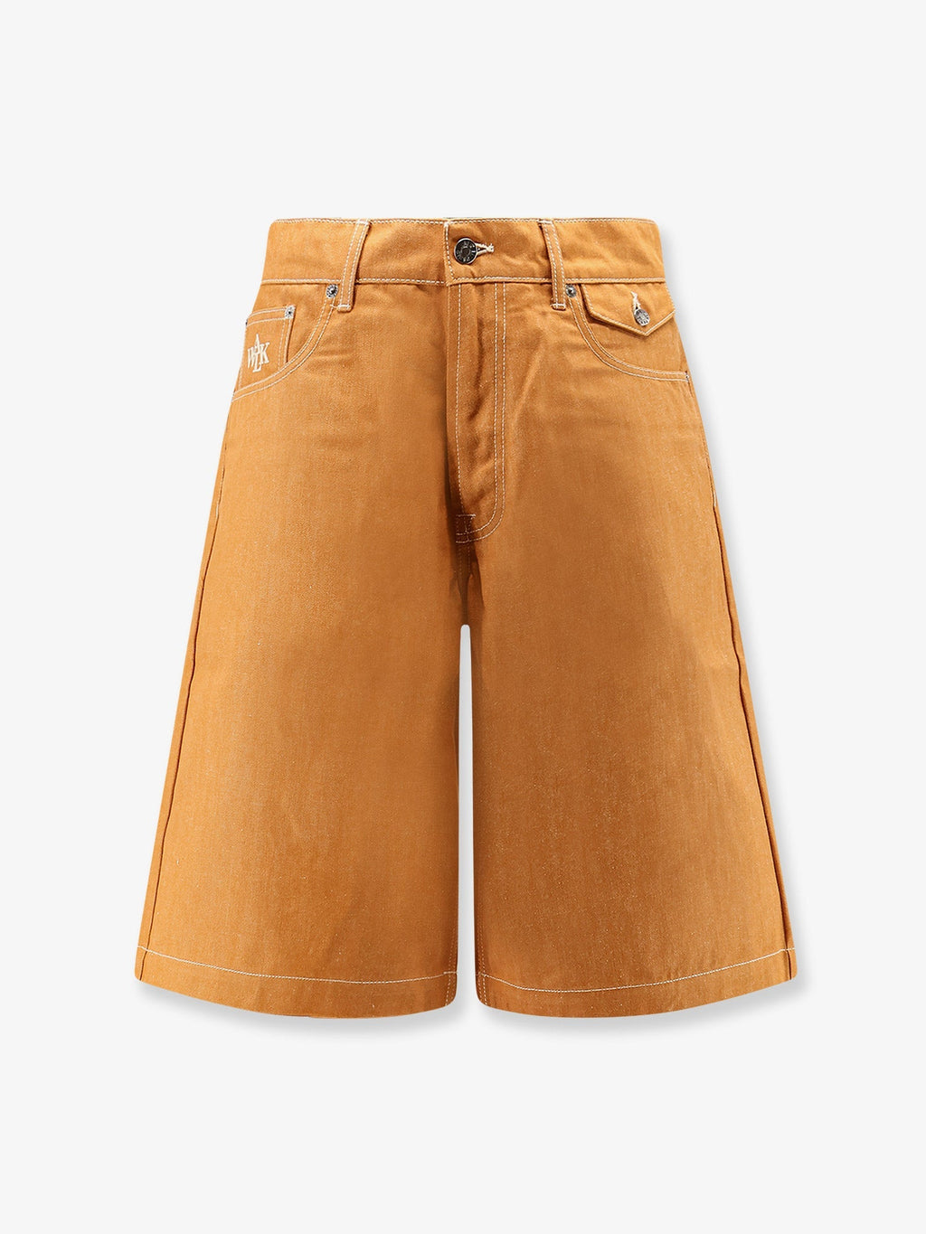 Walk In Paris Baggy Orange Denim Shorts