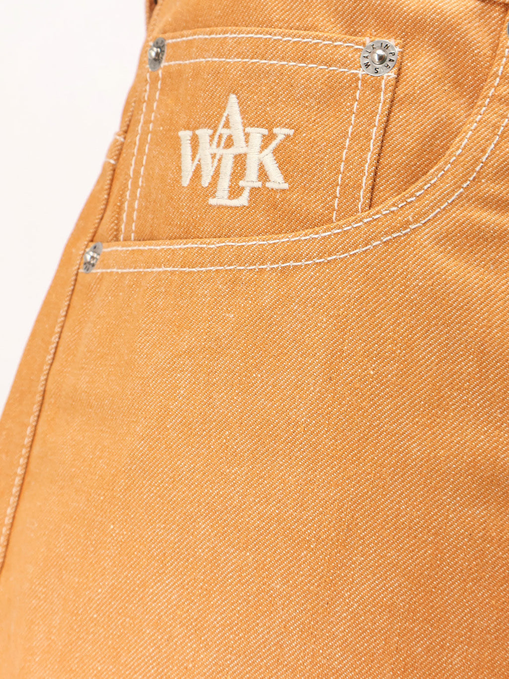 Walk In Paris Baggy Orange Denim Shorts