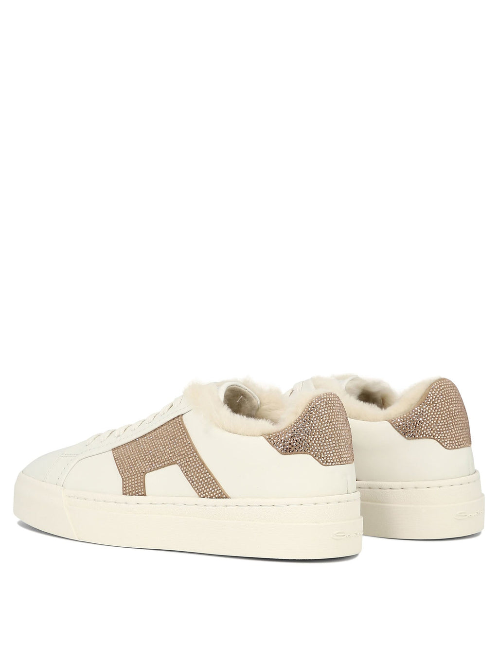 Santoni "double Buckle" Rhinestone-embellished Sneakers
