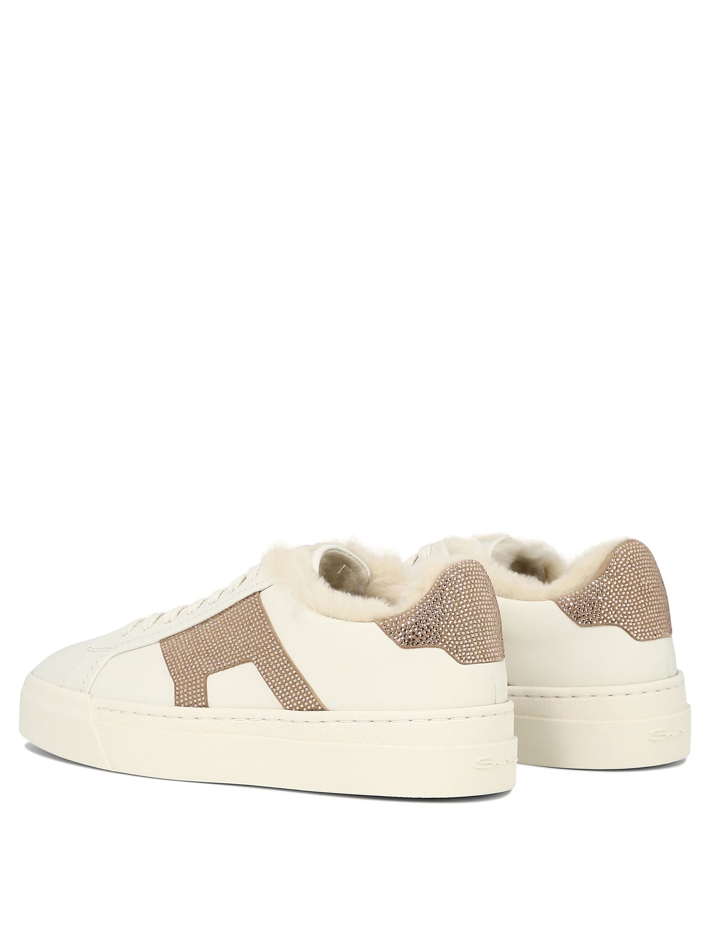 Santoni "double Buckle" Rhinestone-embellished Sneakers