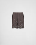 Prada Embroidered Silk And Wool Skirt