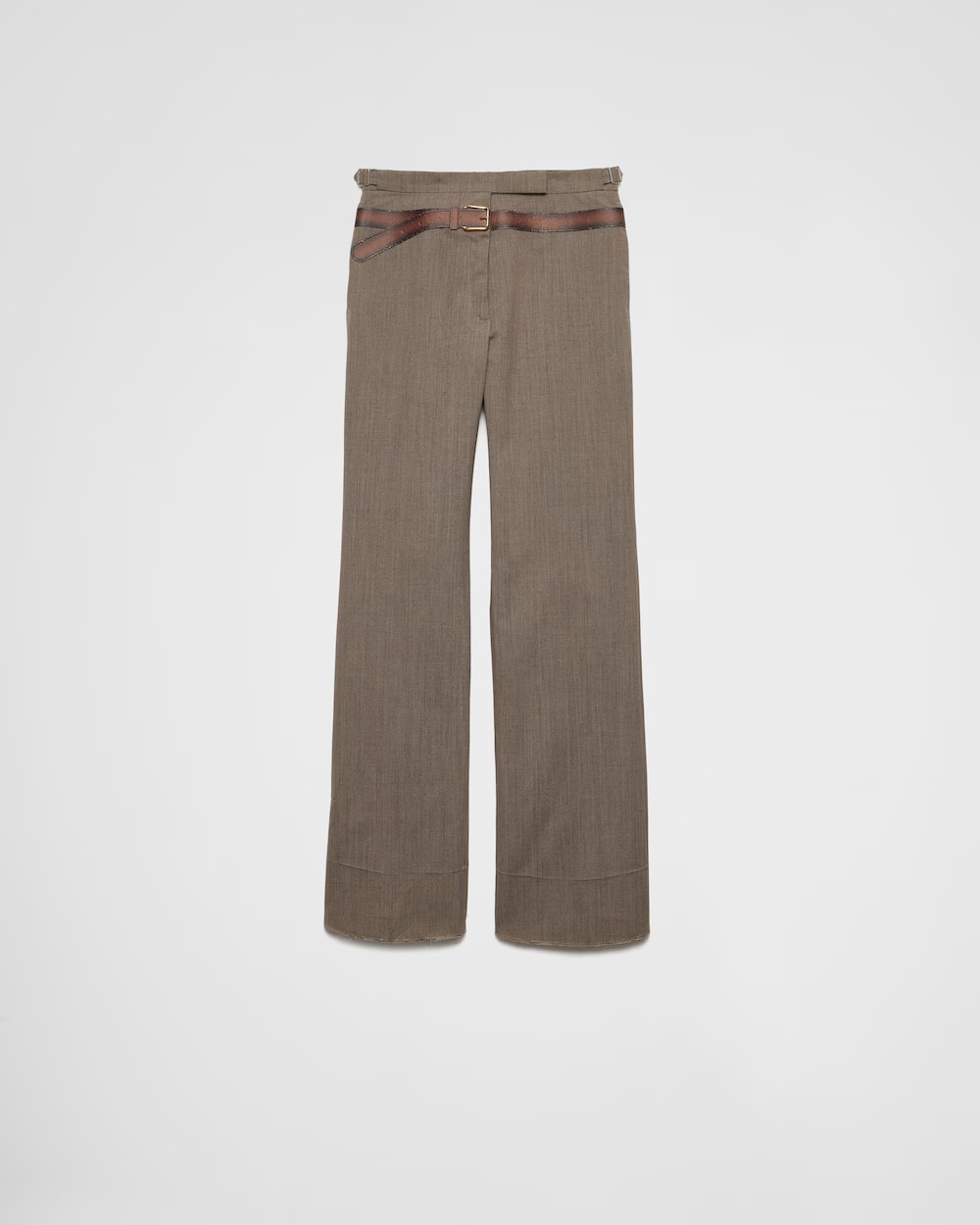 Prada Wool Pants With Printed Belt