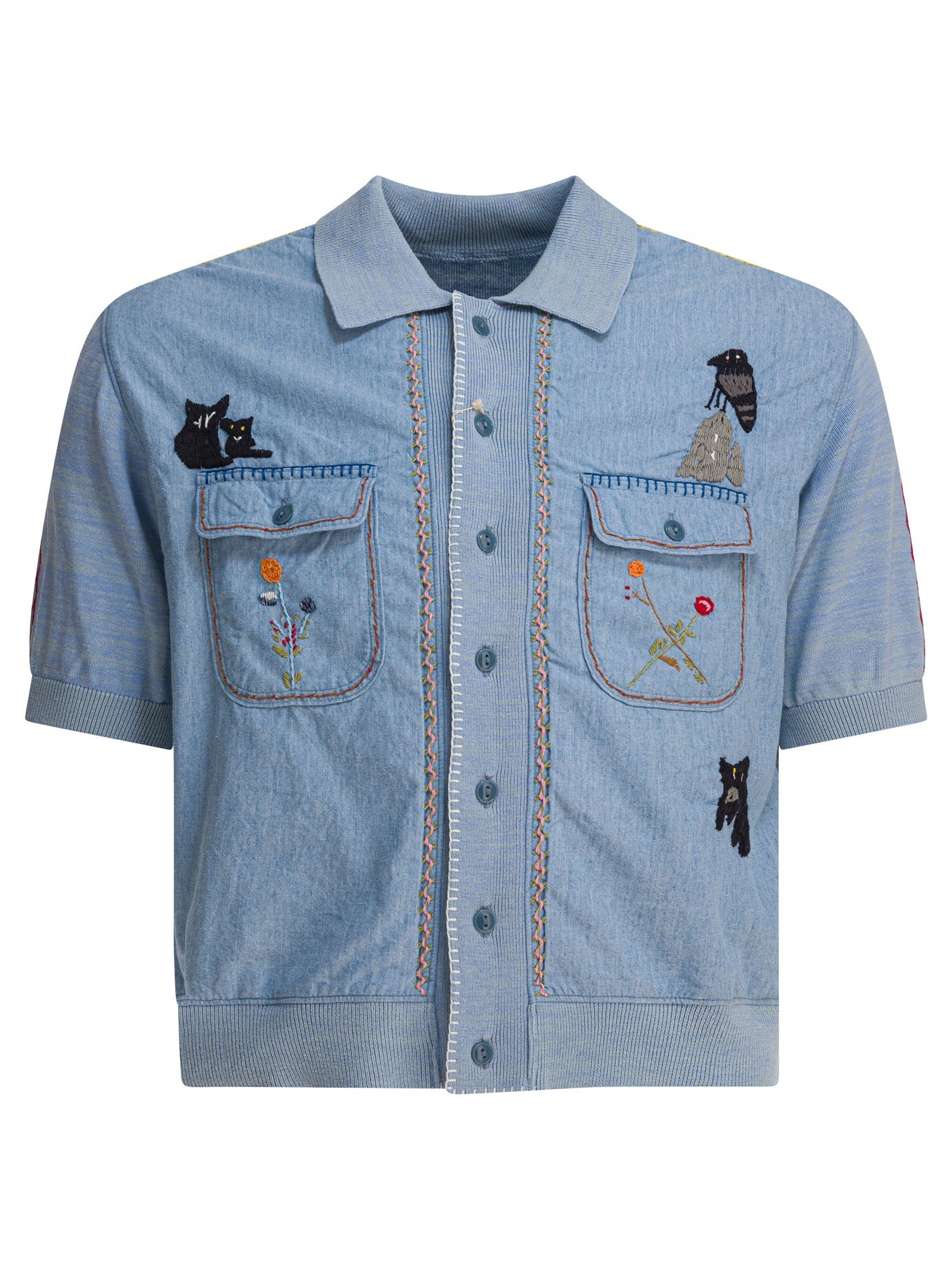 Kapital Knit And Chambray Shirt