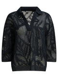 Brunello Cucinelli "dazzling Water Lillies" Polo Shirt In Linen And Cotton