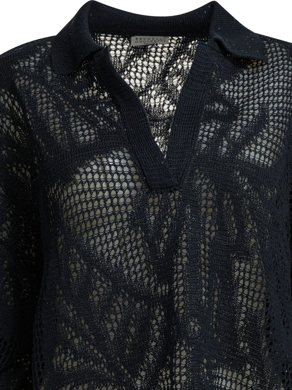 Brunello Cucinelli "dazzling Water Lillies" Polo Shirt In Linen And Cotton