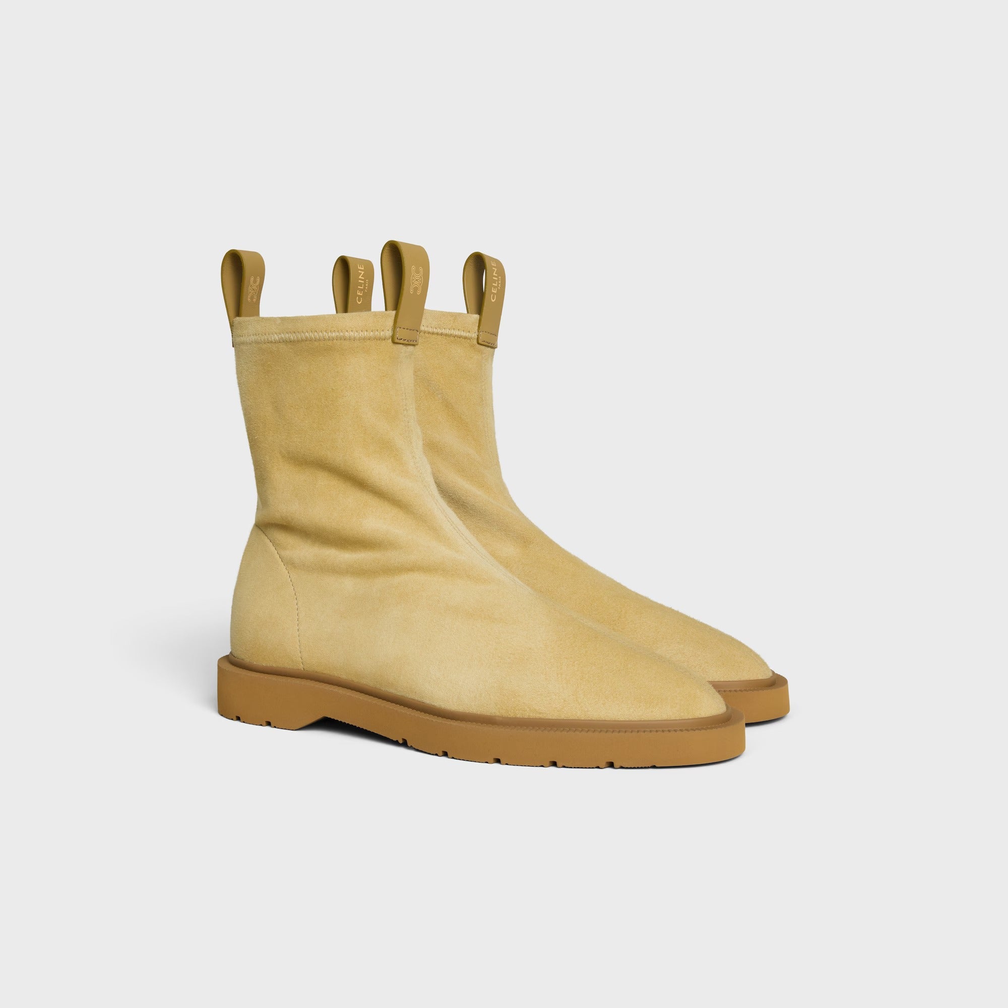 Celine Suede Stretch Leather Ankle Boots