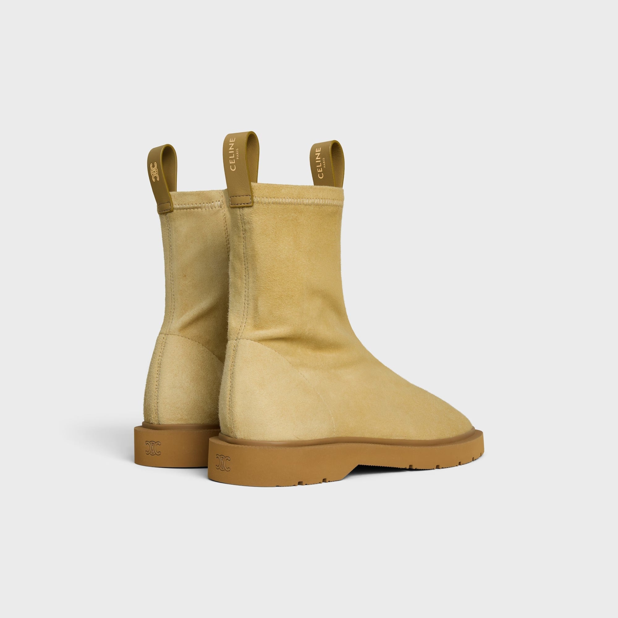 Celine Suede Stretch Leather Ankle Boots