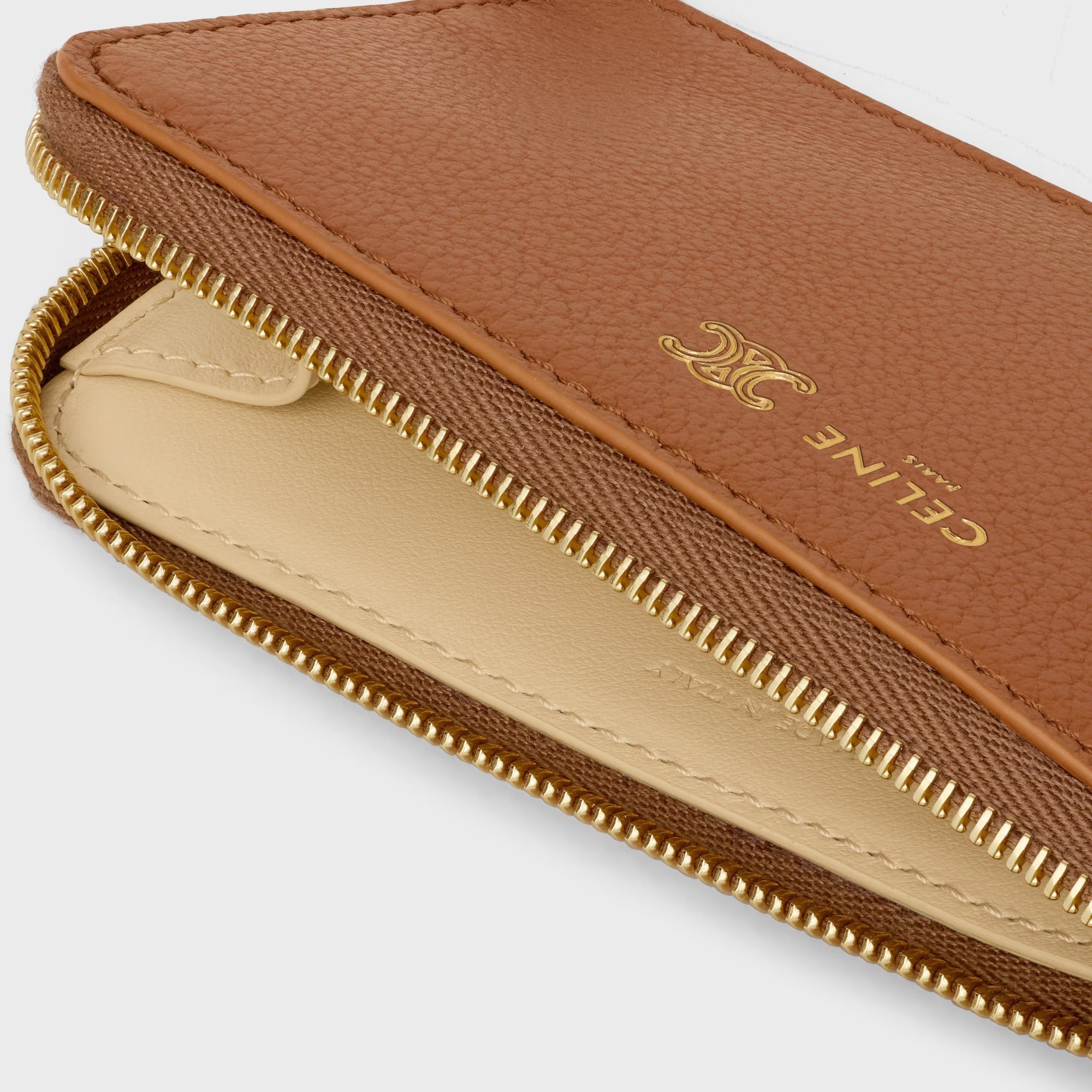 Celine Zippered Leather Triomphe Cards Holder
