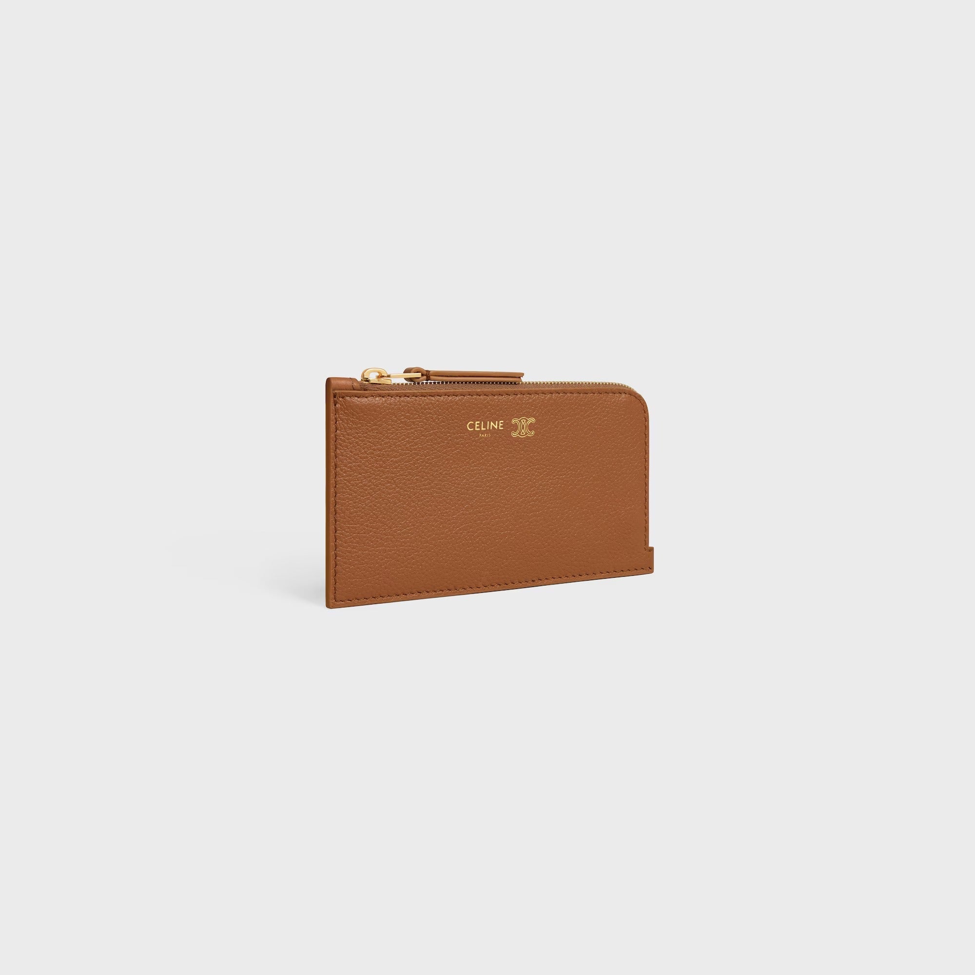 Celine Zippered Leather Triomphe Cards Holder
