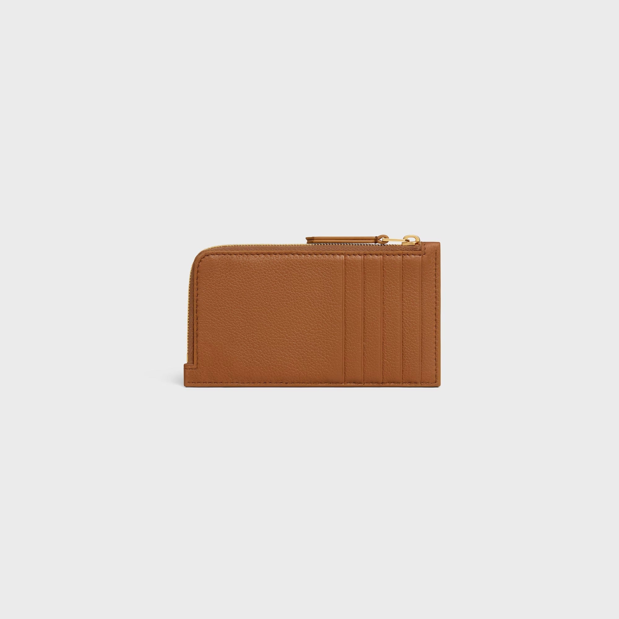Celine Zippered Leather Triomphe Cards Holder