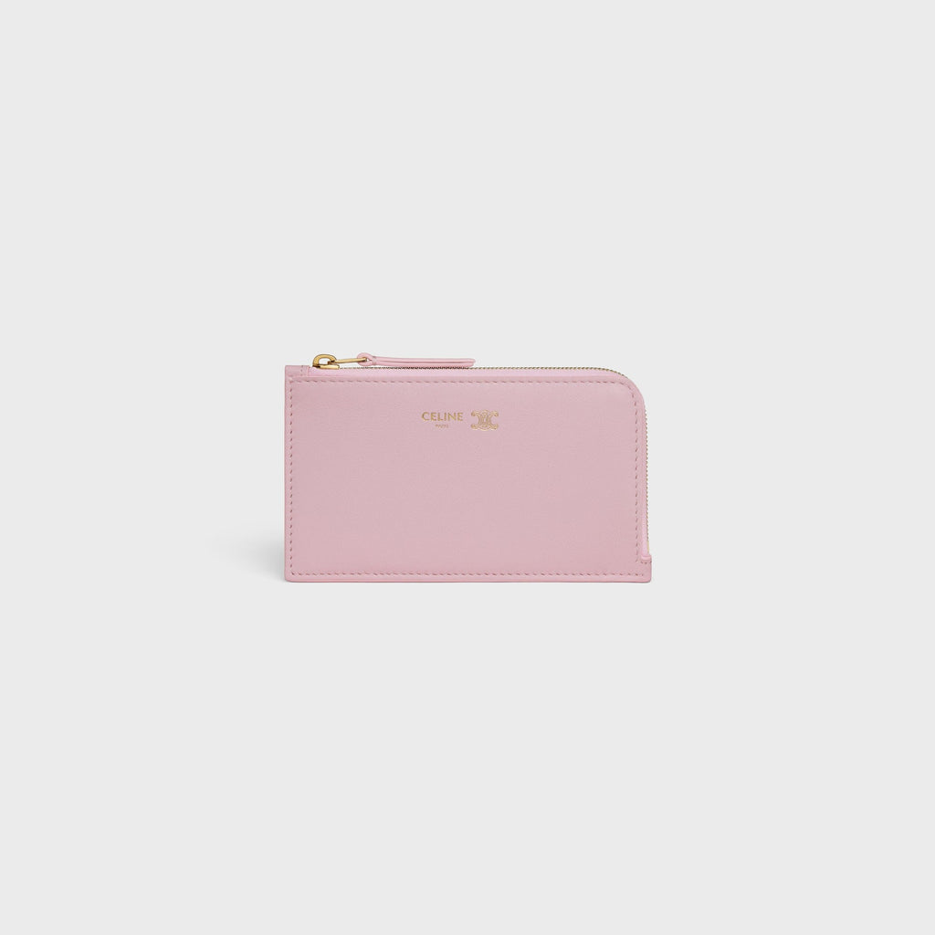 Celine Zippered Leather Cards Holder Triomphe