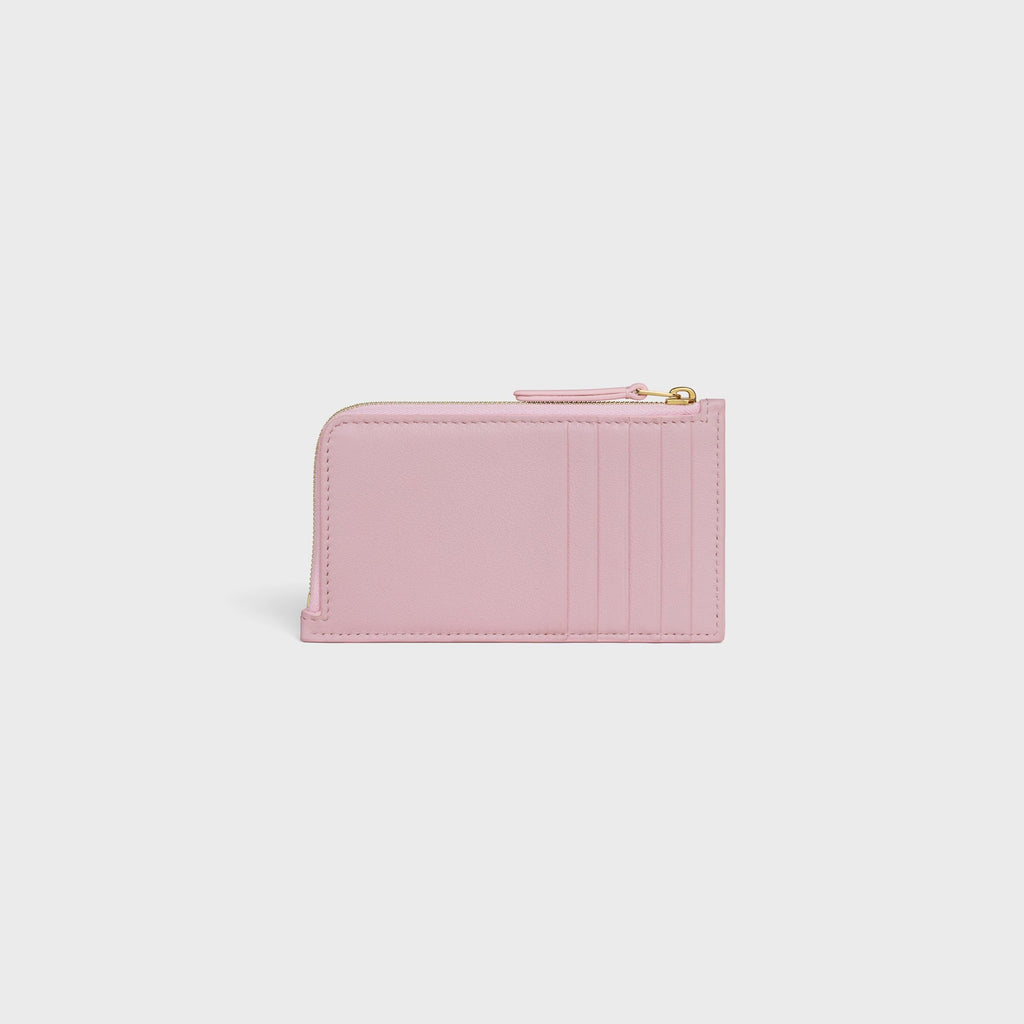 Celine Zippered Leather Cards Holder Triomphe