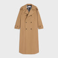 Celine Long Trench Coat In Wool And Cotton