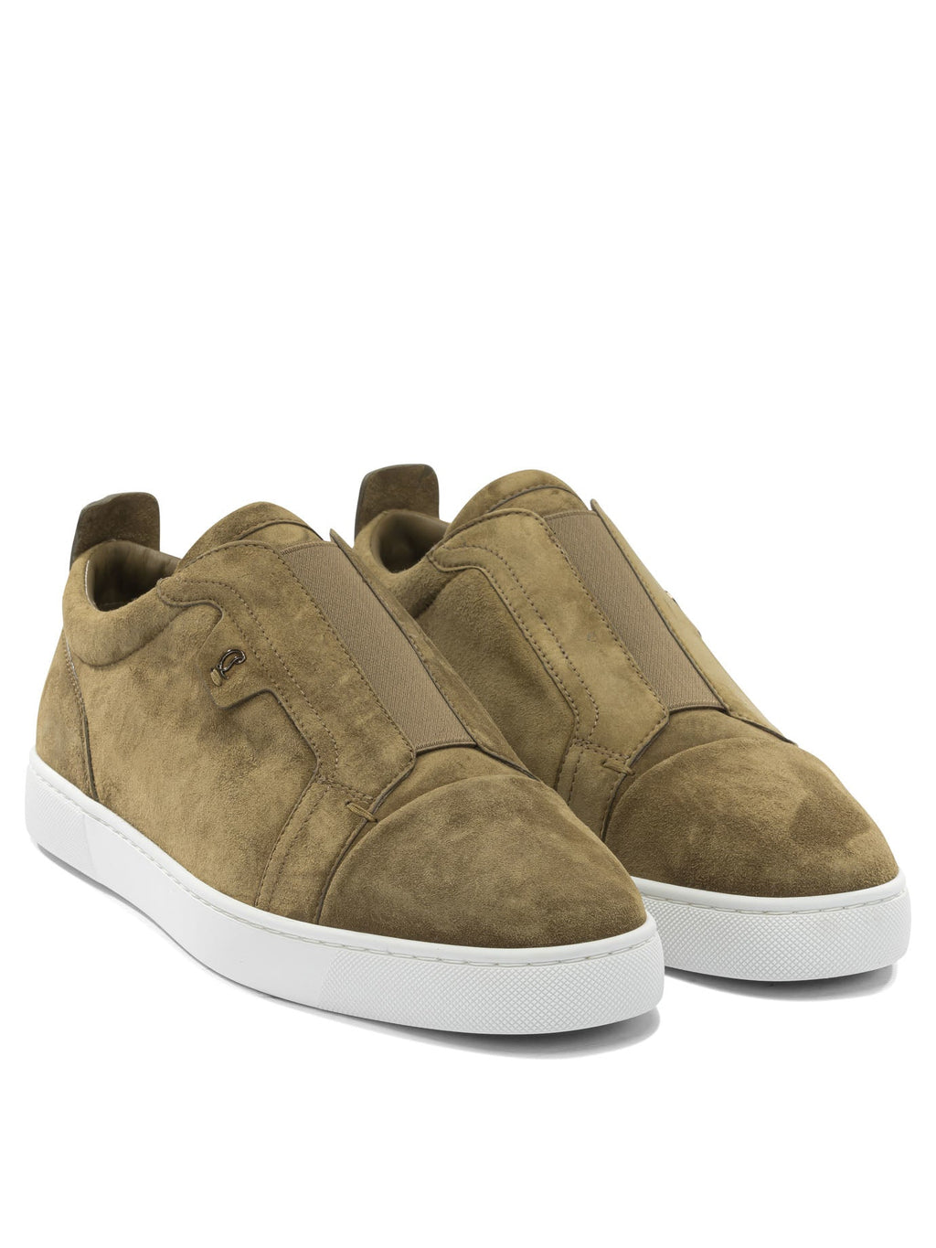 Christian Louboutin Suede Leather Slip On Shoes
