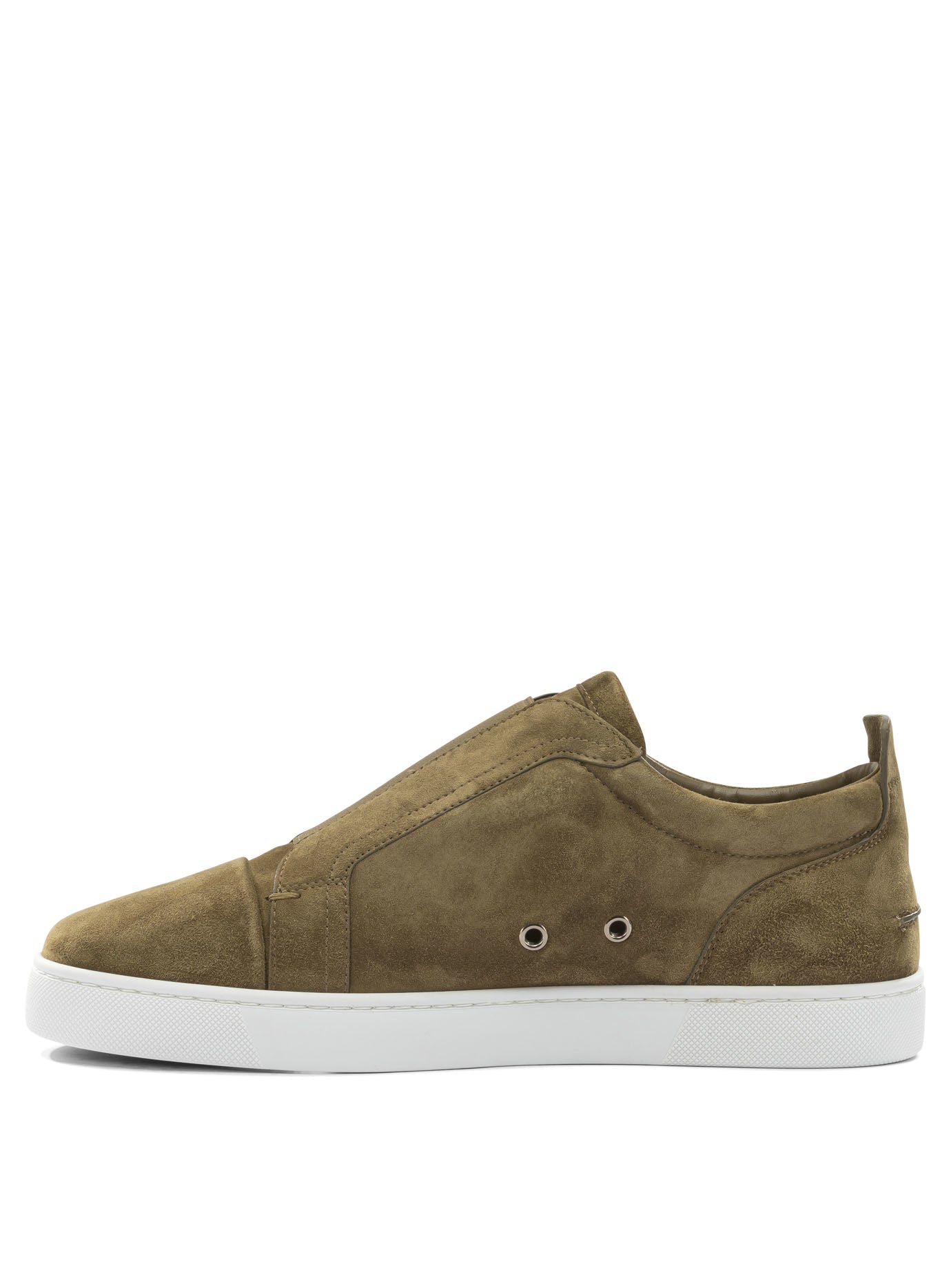 Christian Louboutin Suede Leather Slip On Shoes