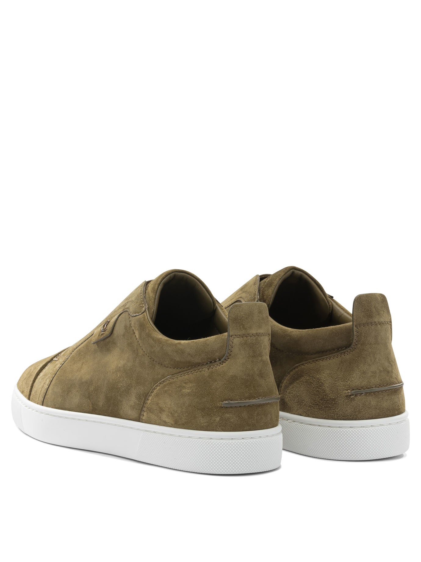 Christian Louboutin Suede Leather Slip On Shoes