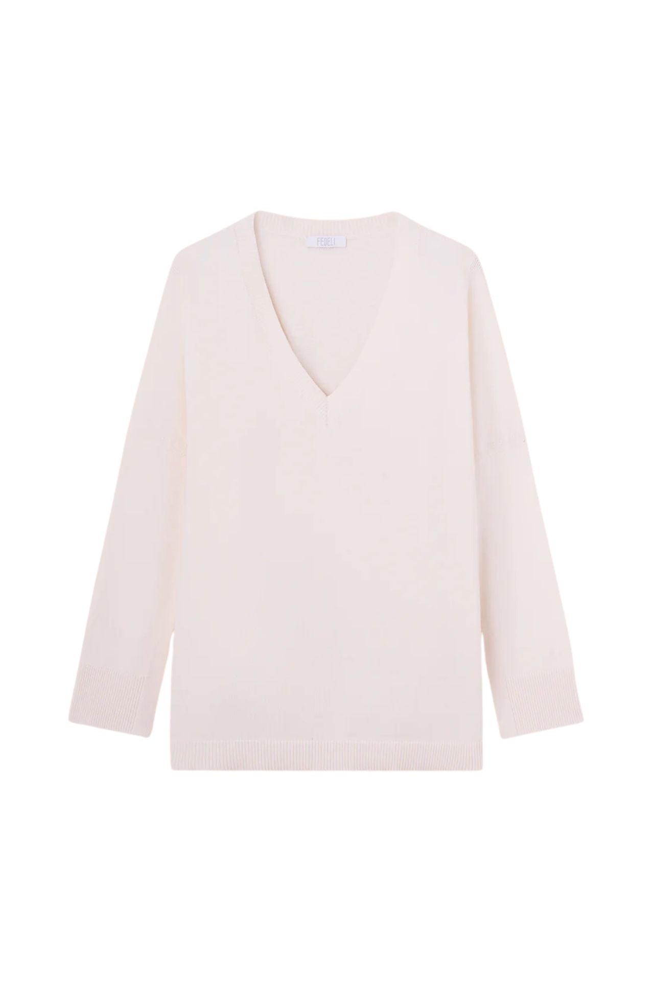 Fedeli V-neck Knitwear In Cotton And Cashmere
