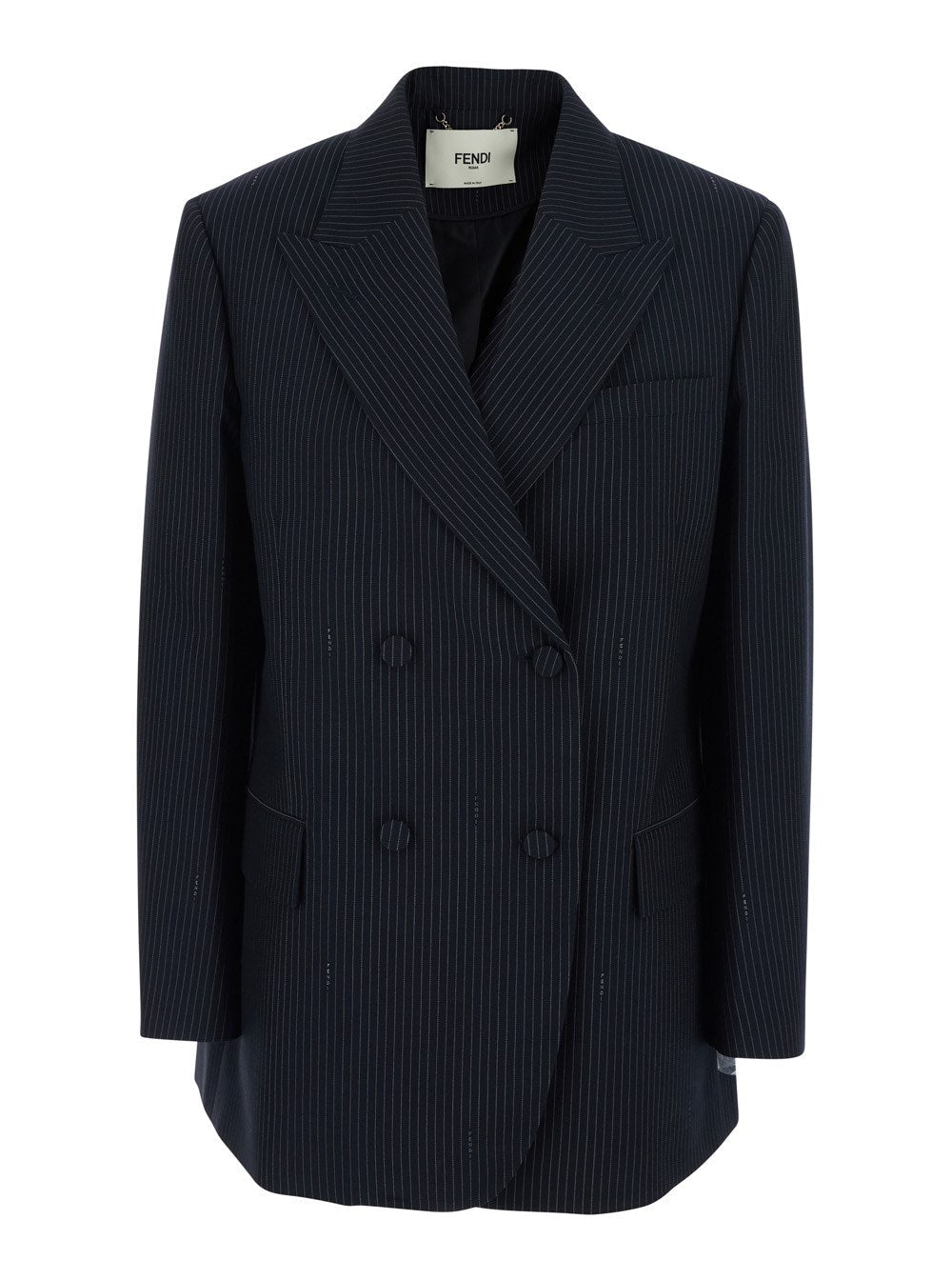 Fendi Double Breasted Coat In Wool