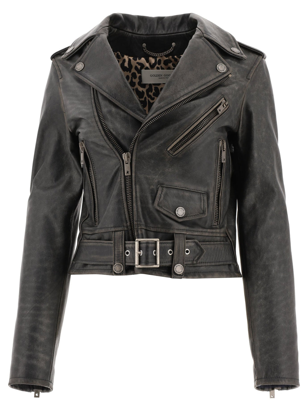 Golden Goose Leather Belted Jacket
