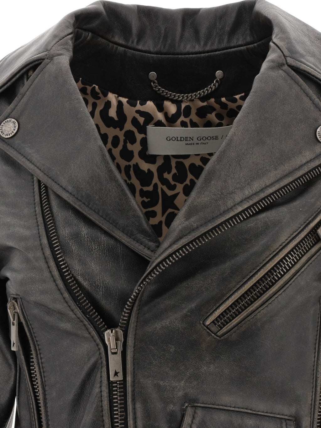 Golden Goose Leather Belted Jacket